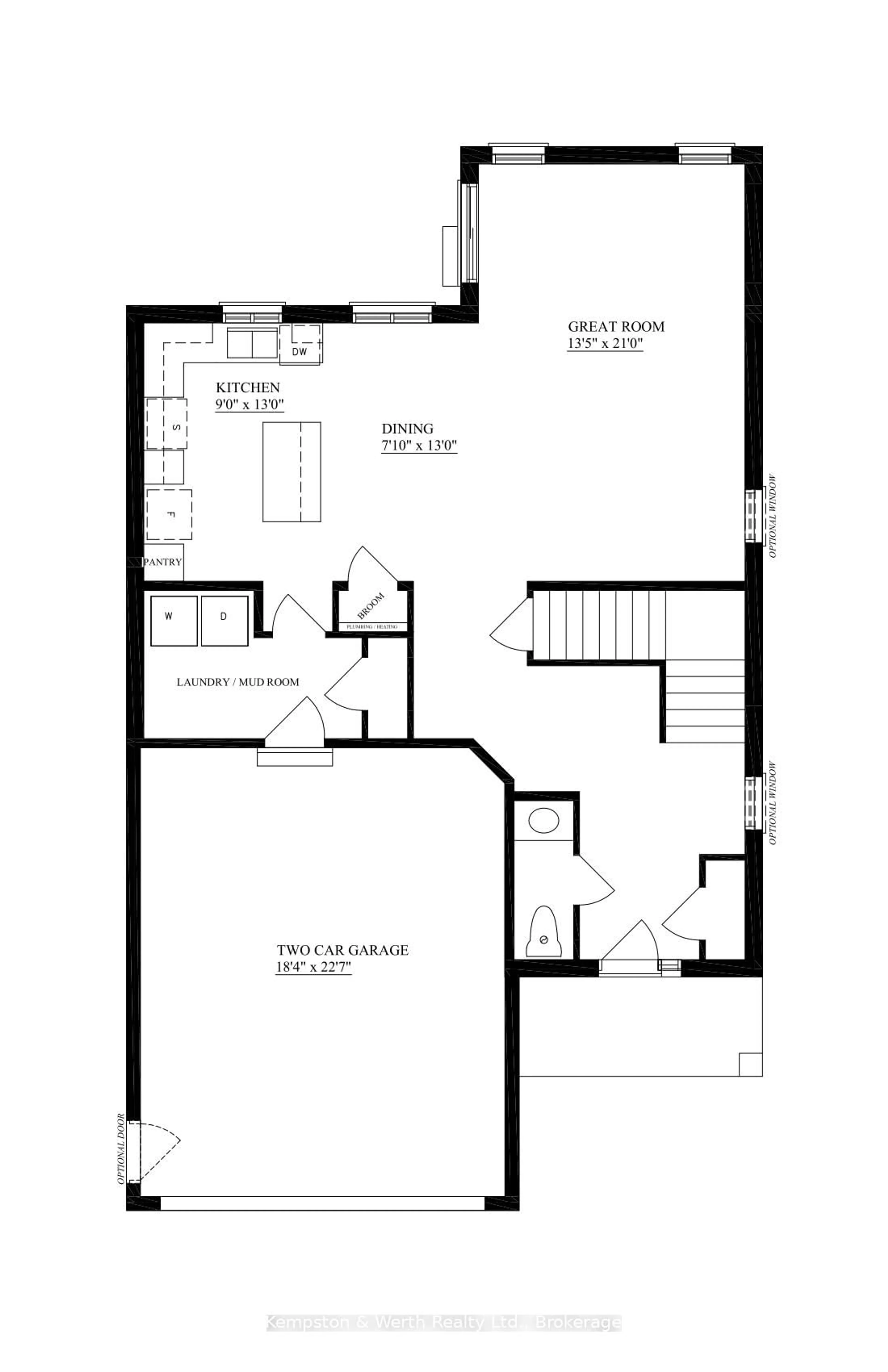 Floor plan for Lot 20 Featherstone St, North Perth Ontario N4W 3C3