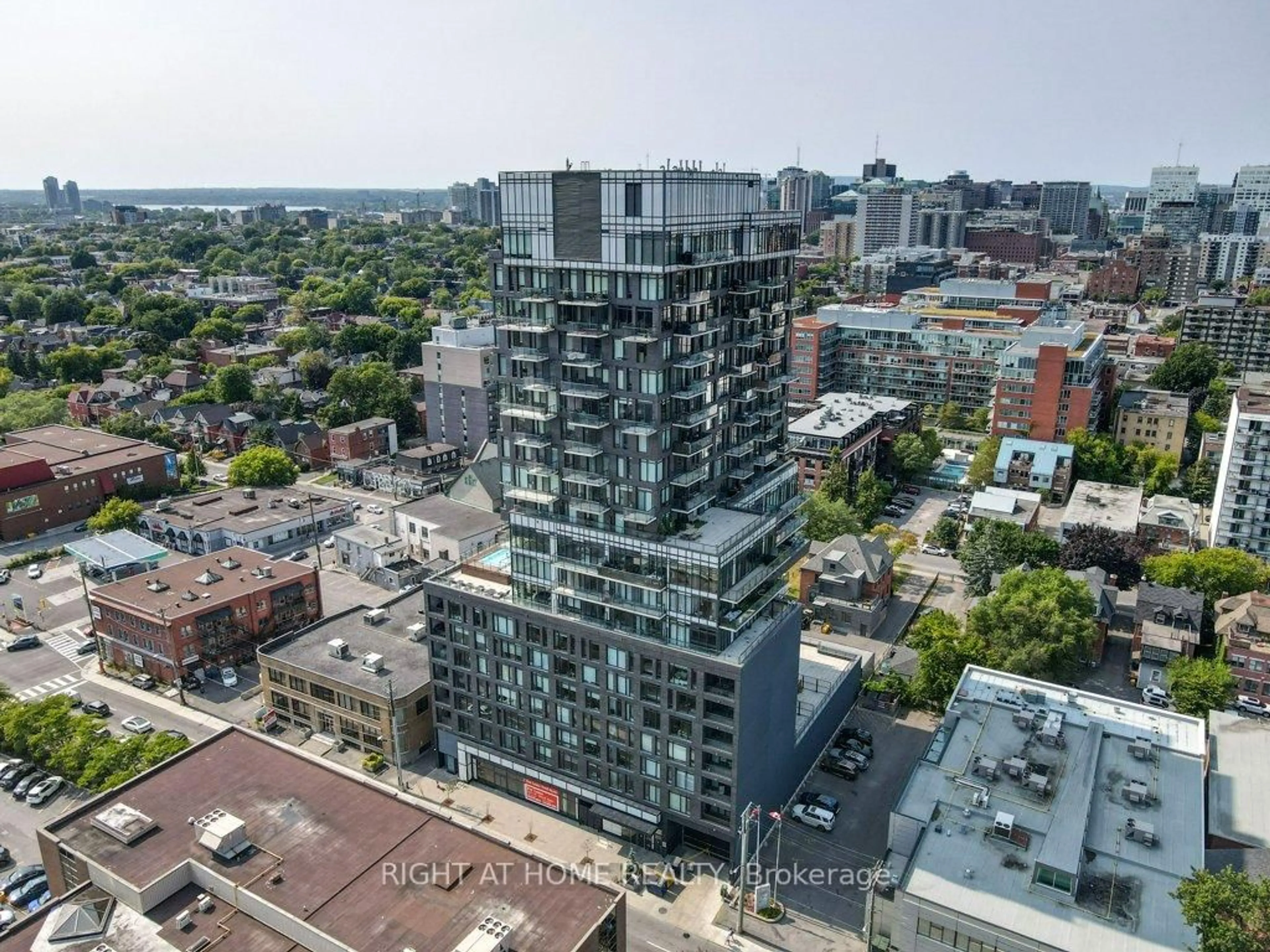 A pic from outside/outdoor area/front of a property/back of a property/a pic from drone, city buildings view from balcony for 203 Catherine St #2002, Ottawa Ontario K2P 1J5