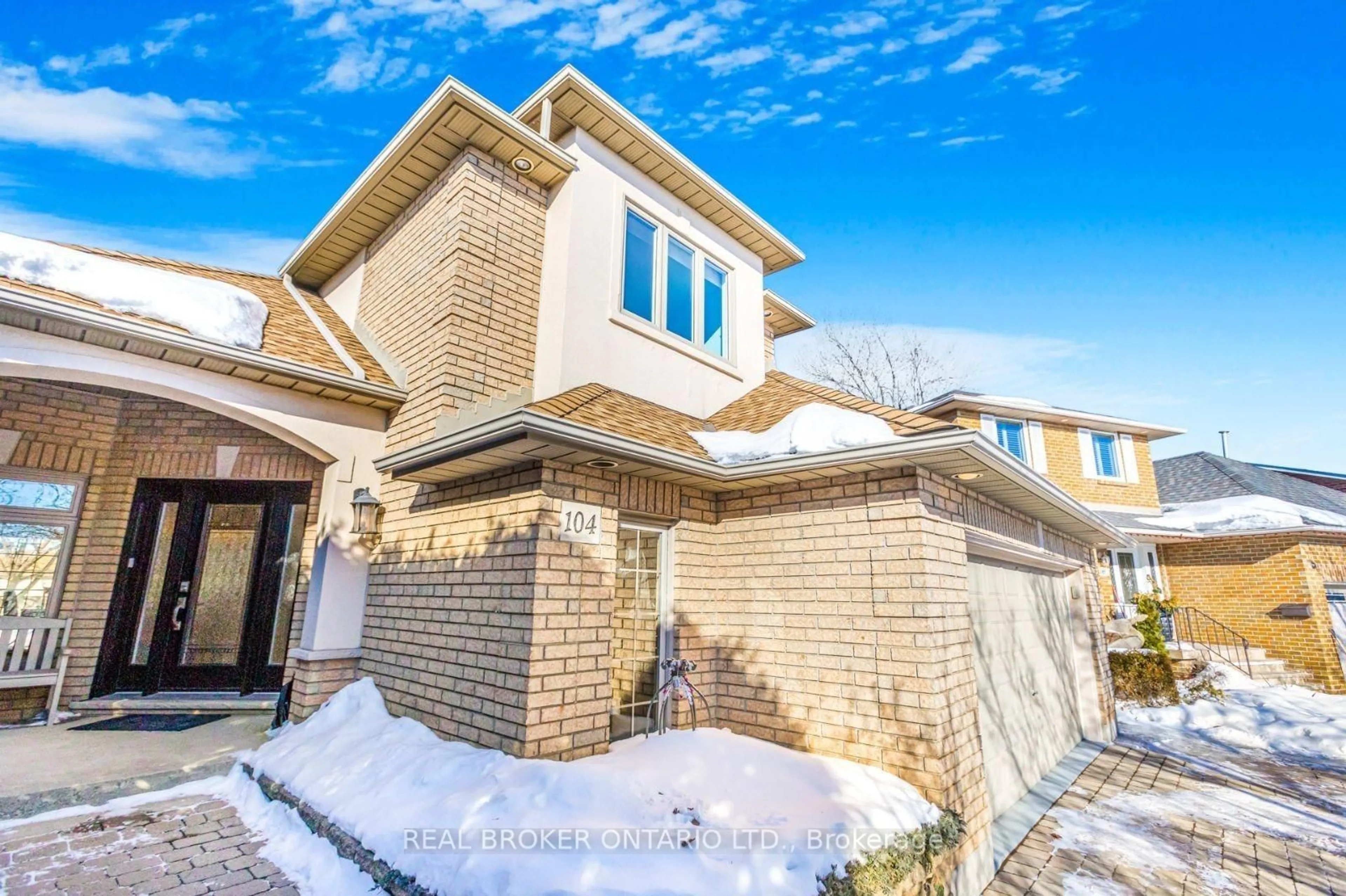 Home with brick exterior material, street for 104 Seaton Place Dr, Hamilton Ontario L8E 4A6