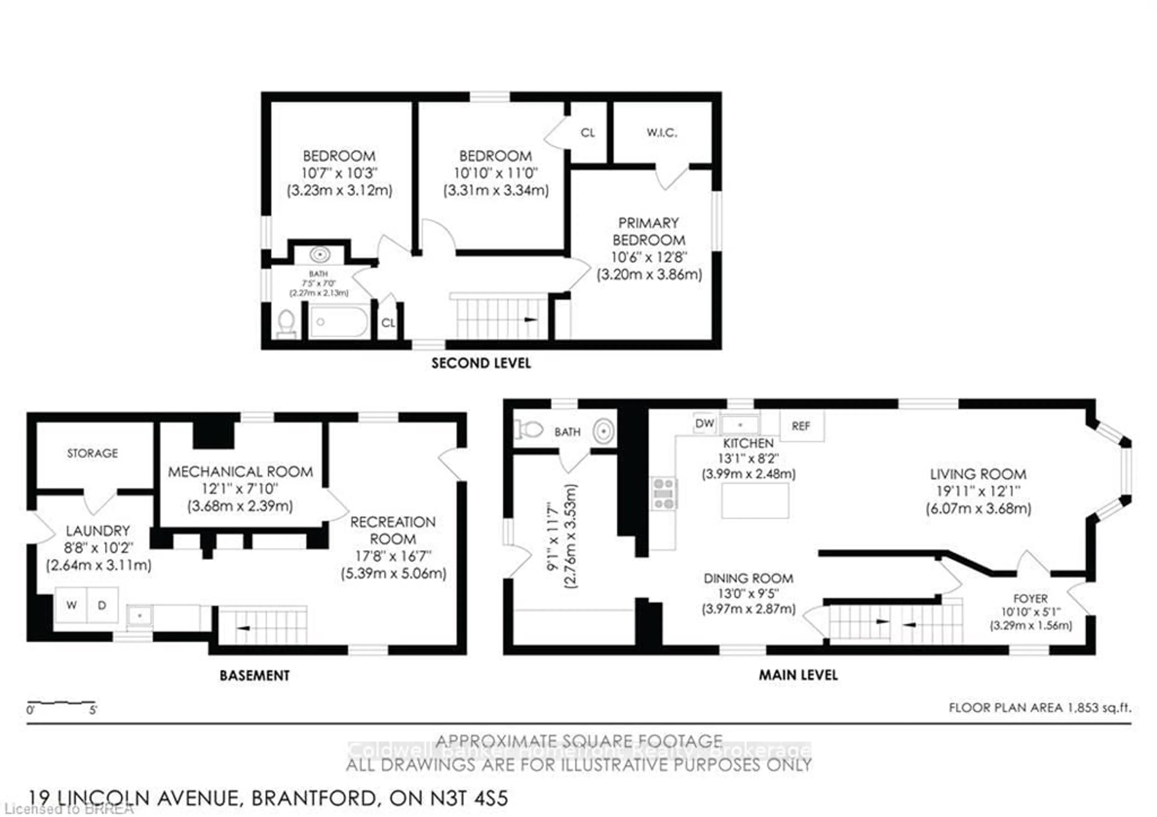 Floor plan for 19 Lincoln Ave, Brantford Ontario N3T 4S5