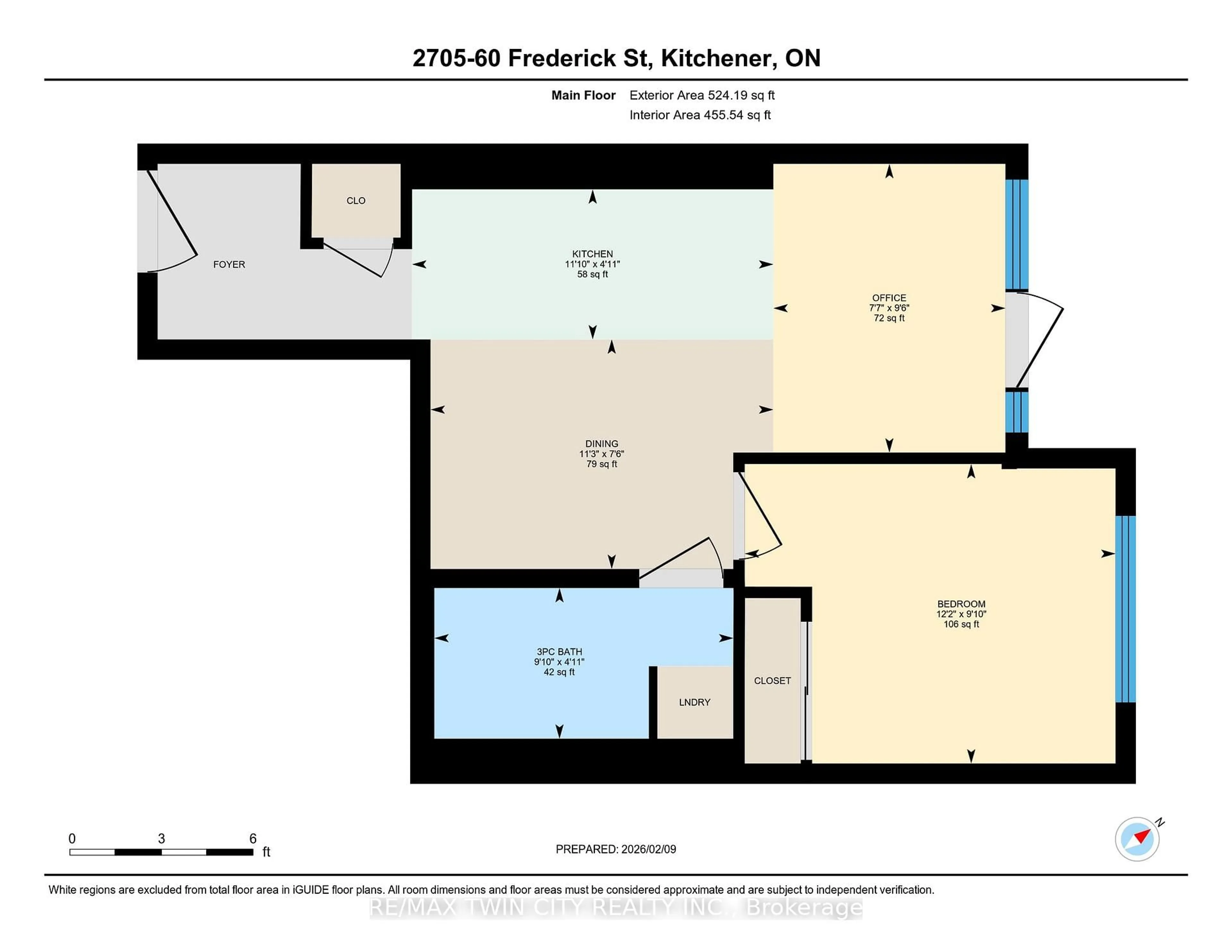 Floor plan for 60 Frederick St #2705, Kitchener Ontario N2H 0C7