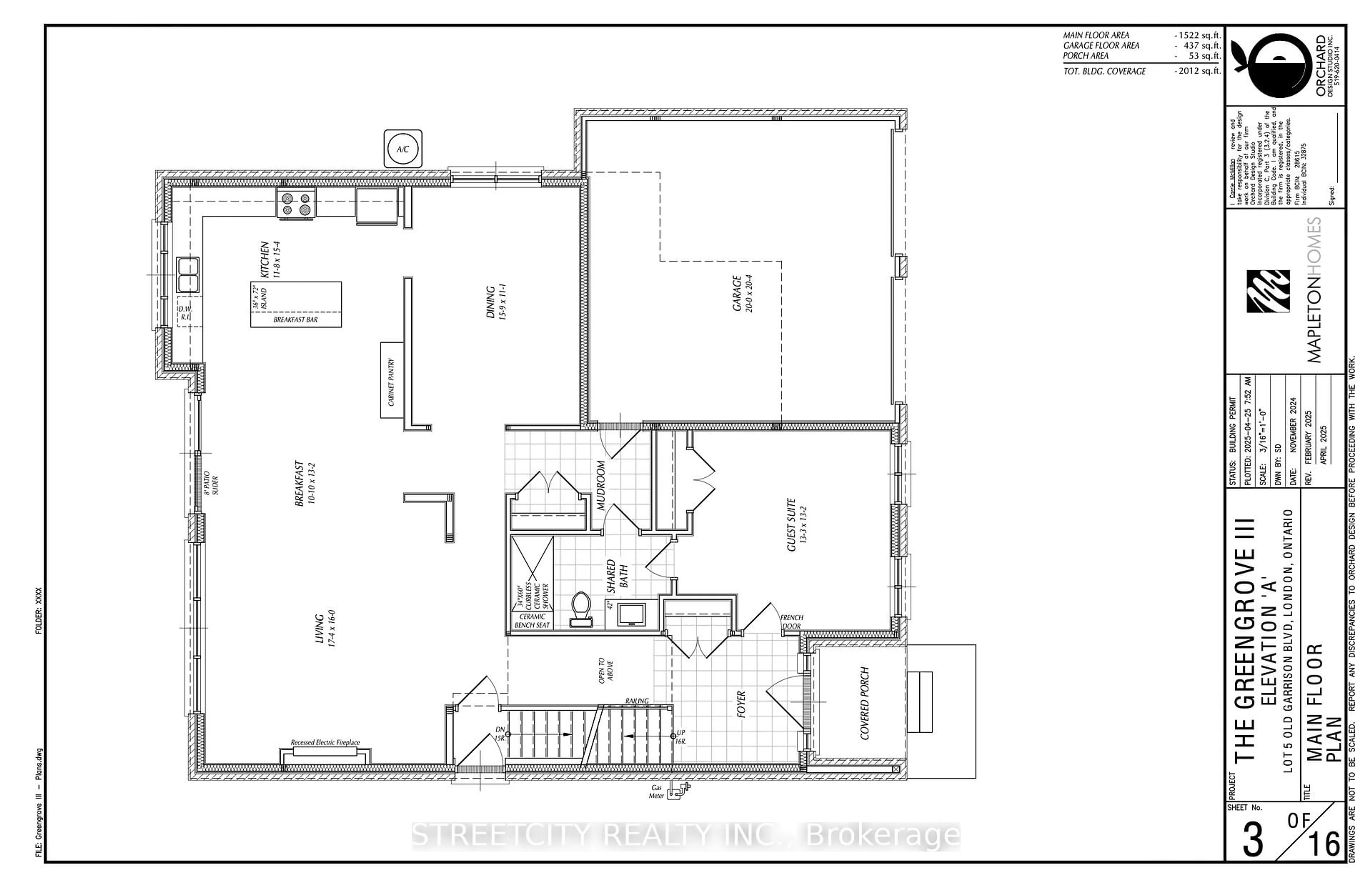 Floor plan for 6346 Old Garrison Blvd, London South Ontario N6P 0H3