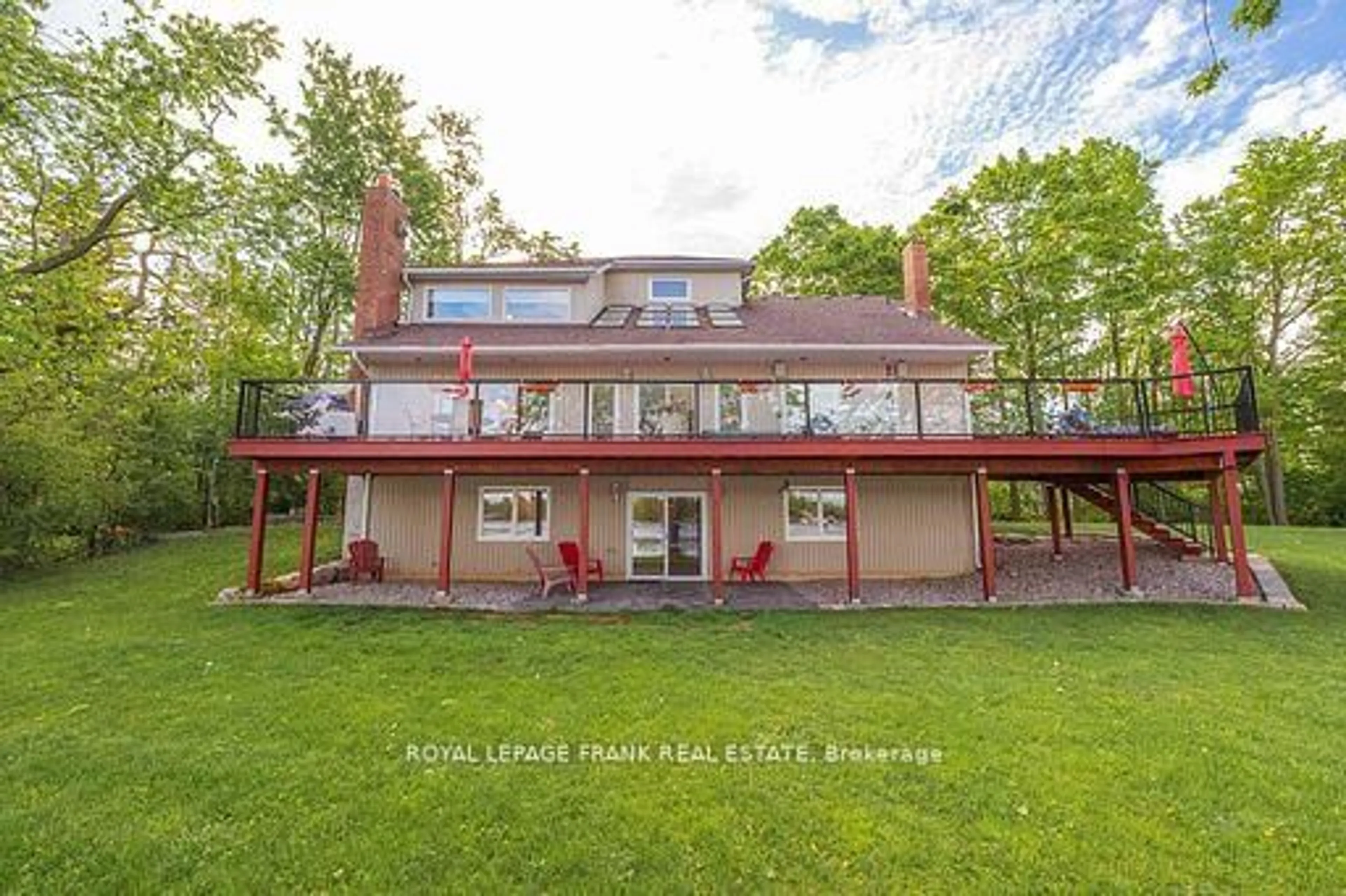 A pic from outside/outdoor area/front of a property/back of a property/a pic from drone, water/lake/river/ocean view for 978 Harrington Line, Selwyn Ontario K0L 1T0