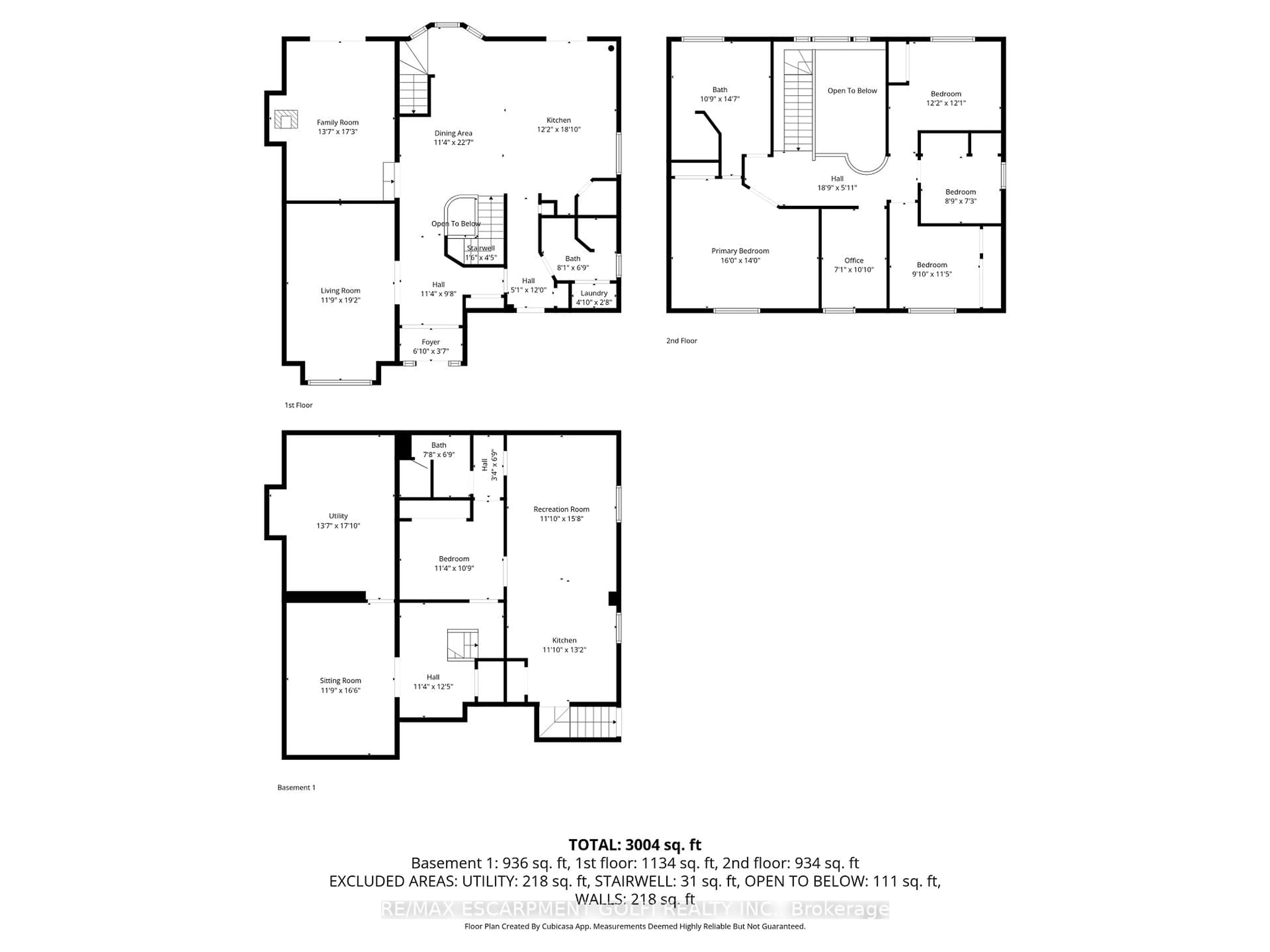 Floor plan for 19 FIELDGATE St, Hamilton Ontario L9H 6N3