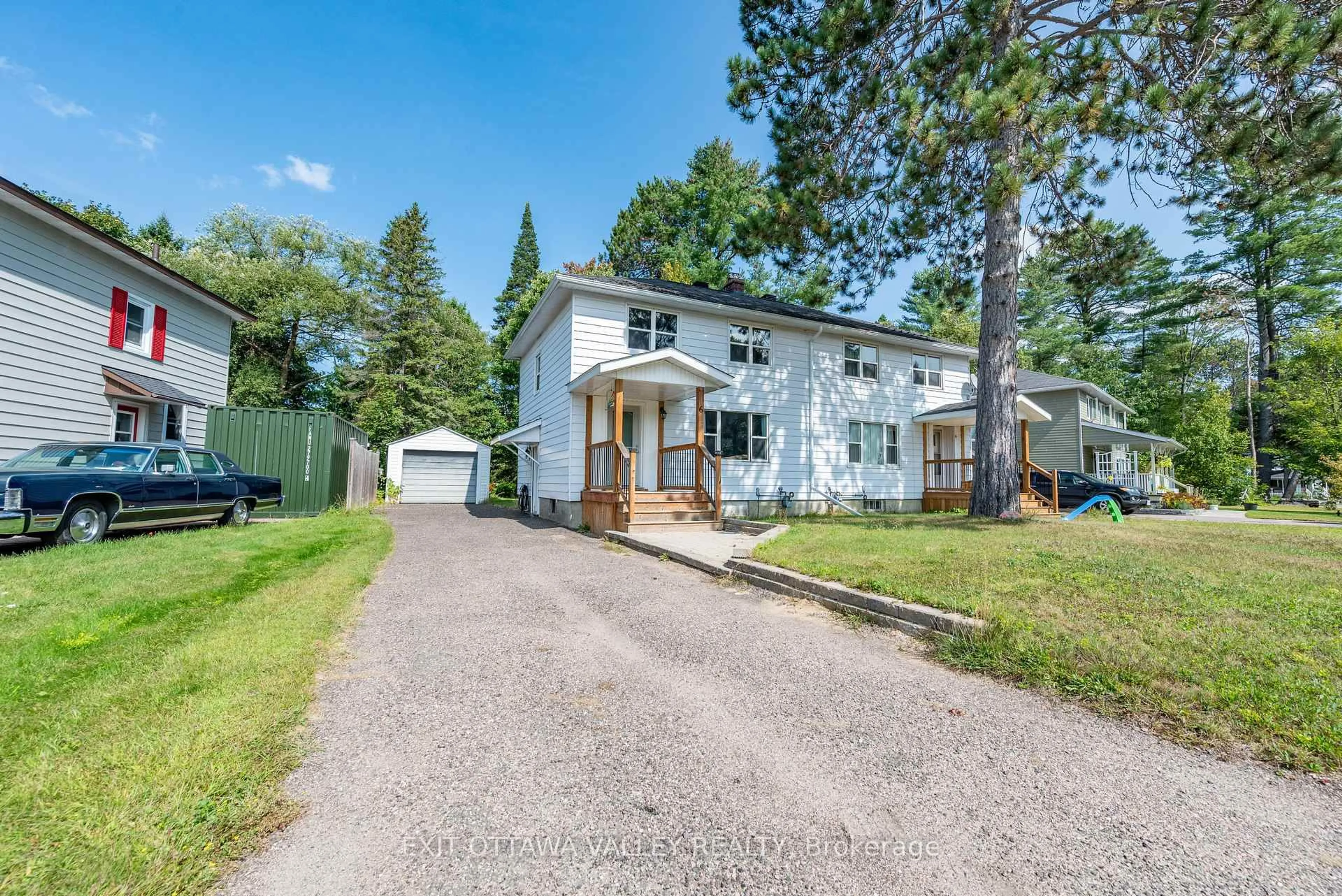 A pic from outside/outdoor area/front of a property/back of a property/a pic from drone, street for 6 Faraday Cres, Deep River Ontario K0J 1P0