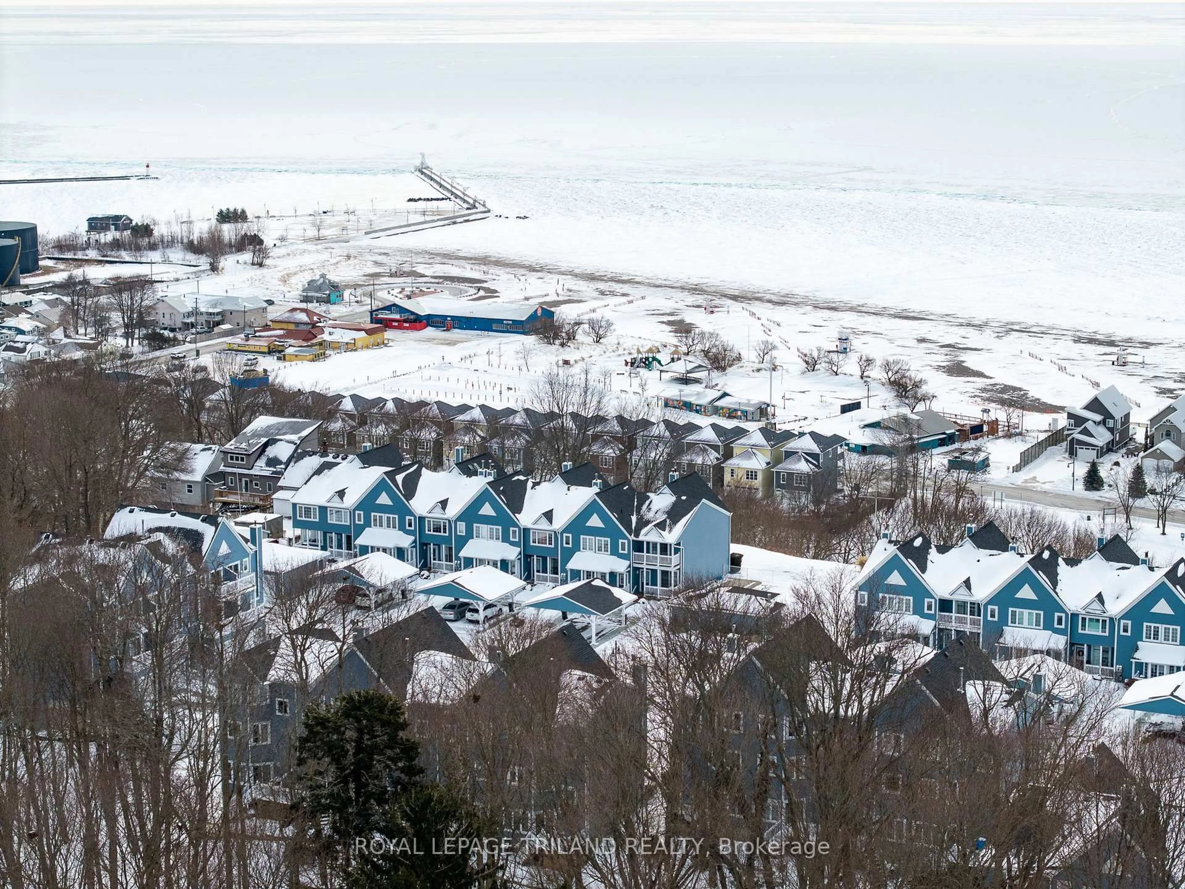 A pic from outside/outdoor area/front of a property/back of a property/a pic from drone, water/lake/river/ocean view for 374 FRONT St #20, Central Elgin Ontario N5L 1E9