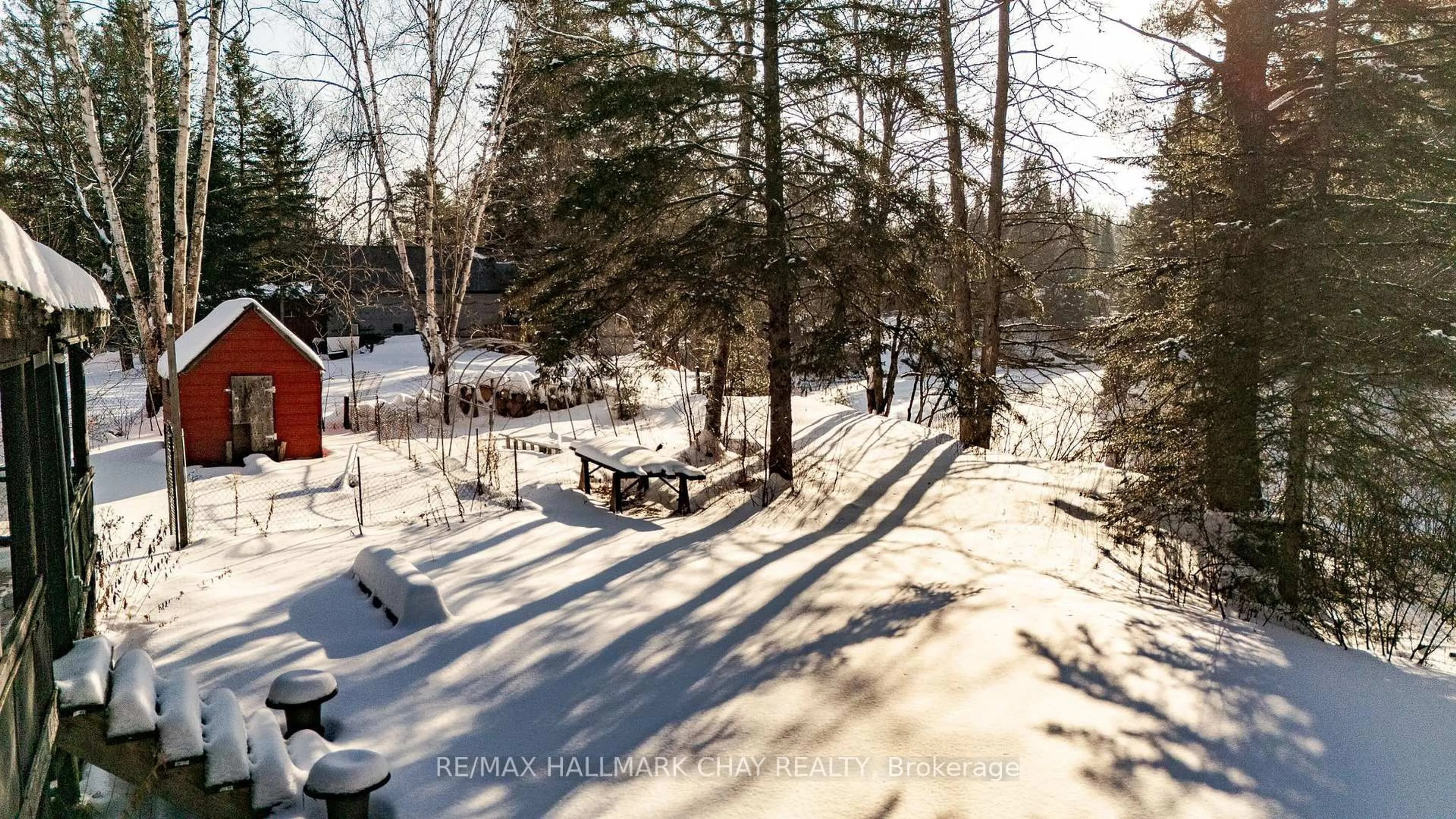 A pic from outside/outdoor area/front of a property/back of a property/a pic from drone, forest/trees view for 24-30 Robert Rd, Huntsville Ontario P1H 2J4