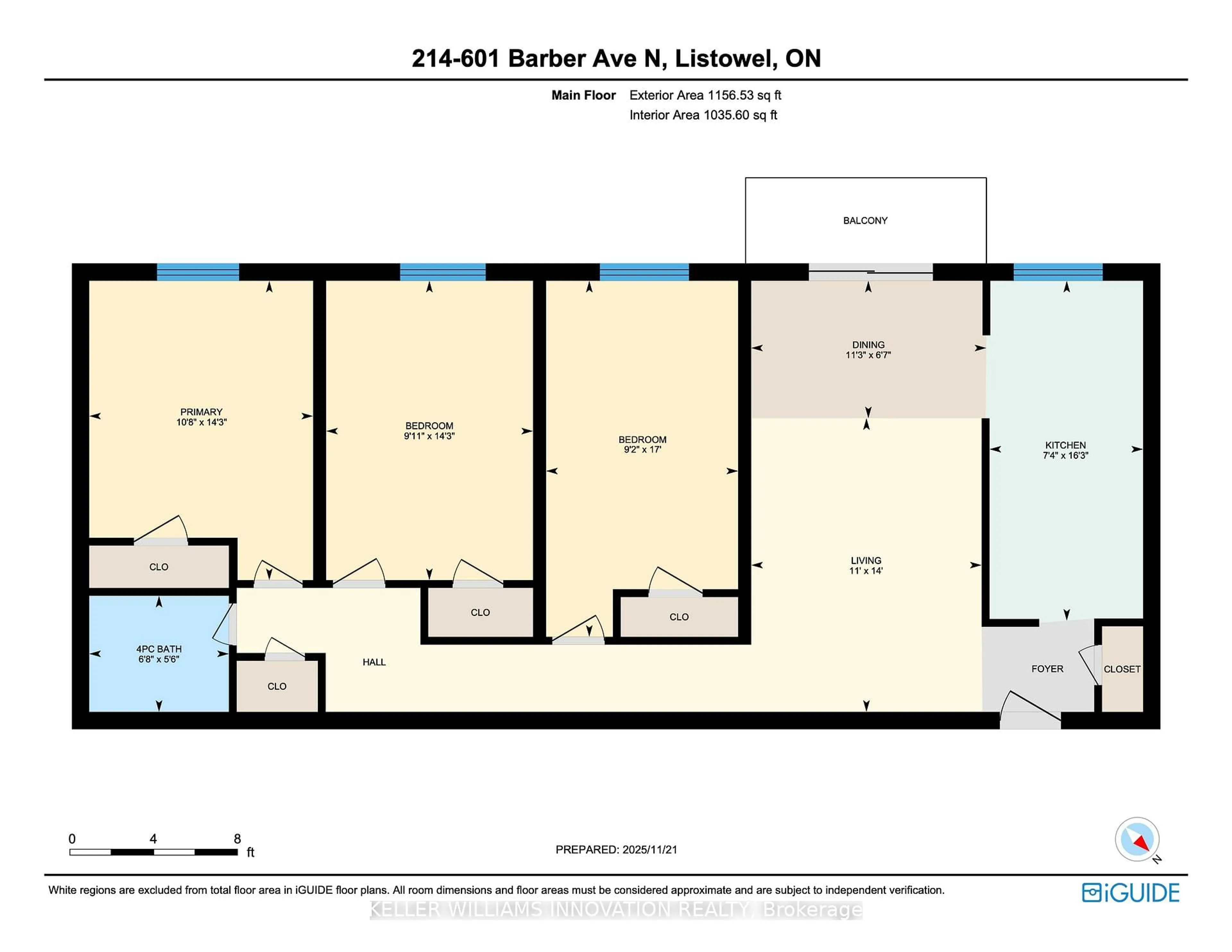 Floor plan for 601 Barber Ave #214, North Perth Ontario N4W 1S4