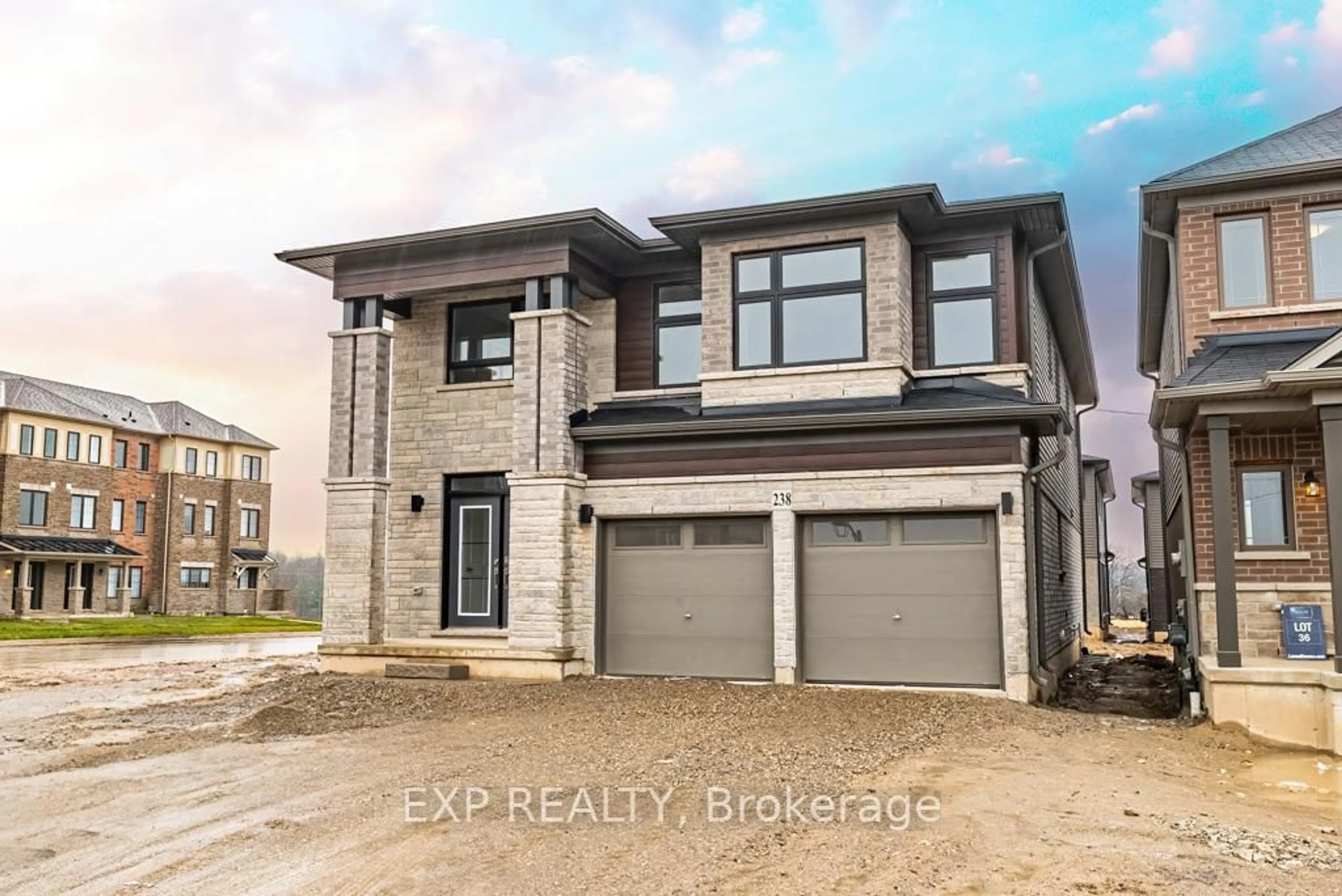 Home with brick exterior material, street for 238 Long Boat Ru, Brantford Ontario N3T 0X1