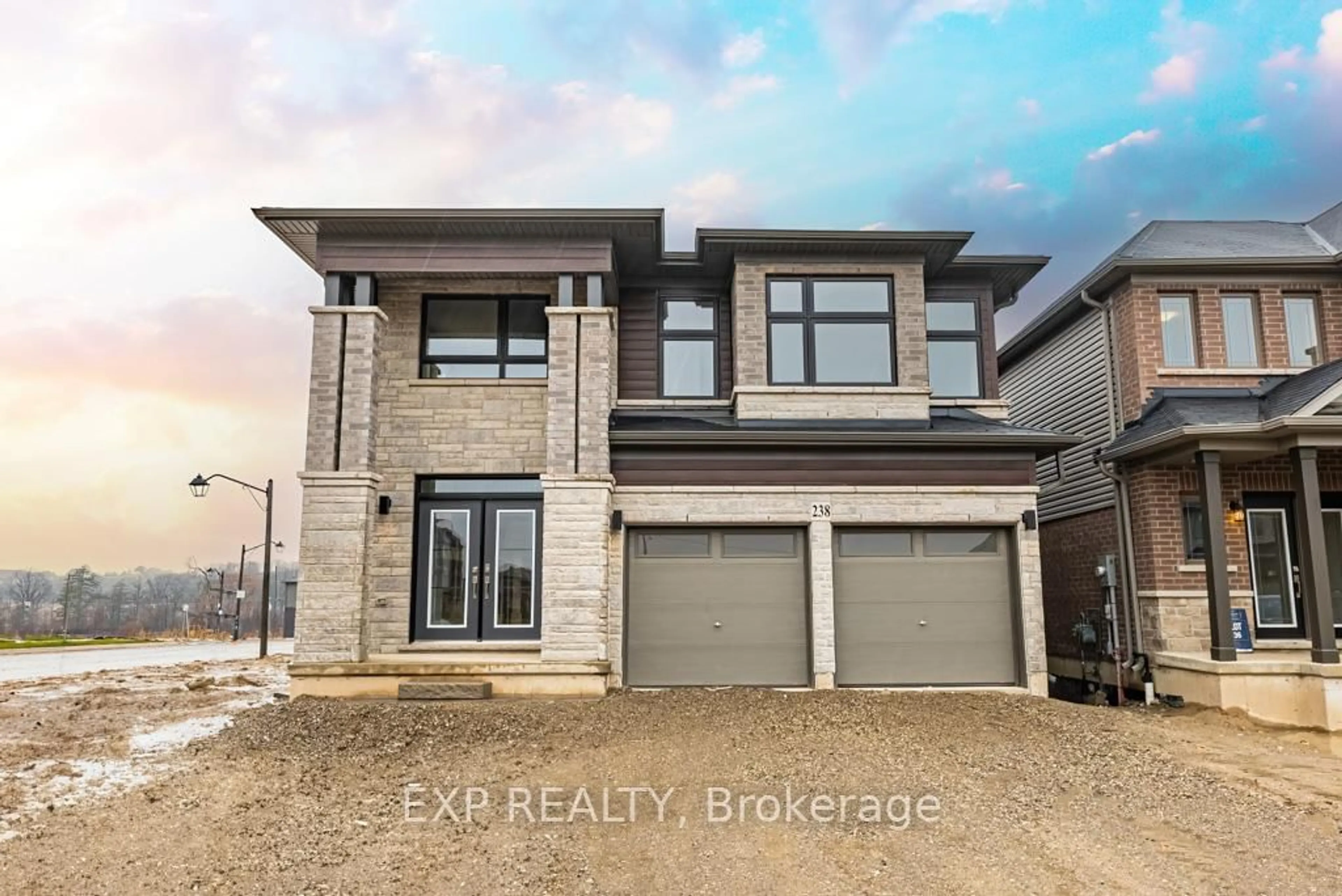 Home with brick exterior material, street for 238 Long Boat Ru, Brantford Ontario N3T 0X1