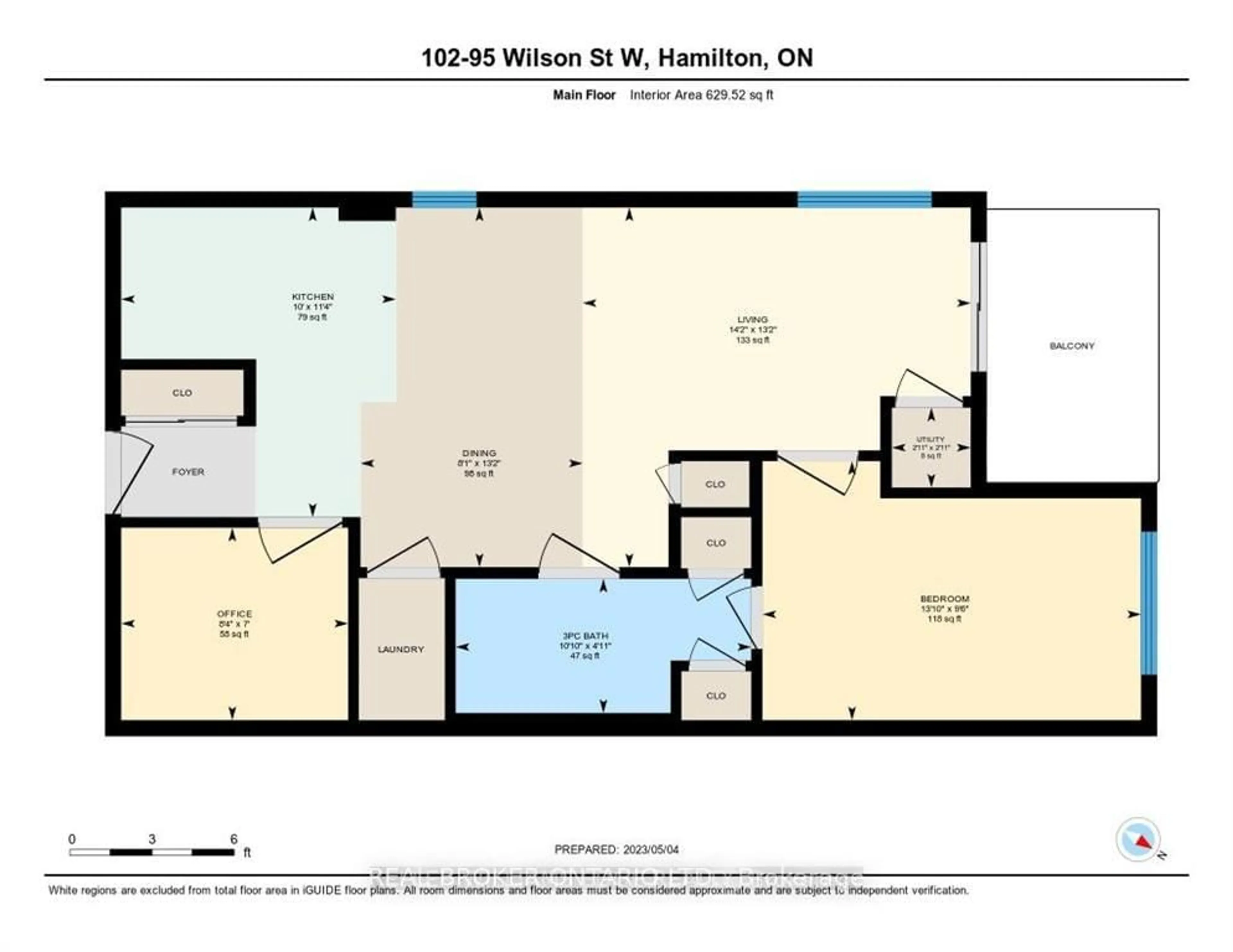 Floor plan for 95 Wilson St #102, Hamilton Ontario L8L 5C4