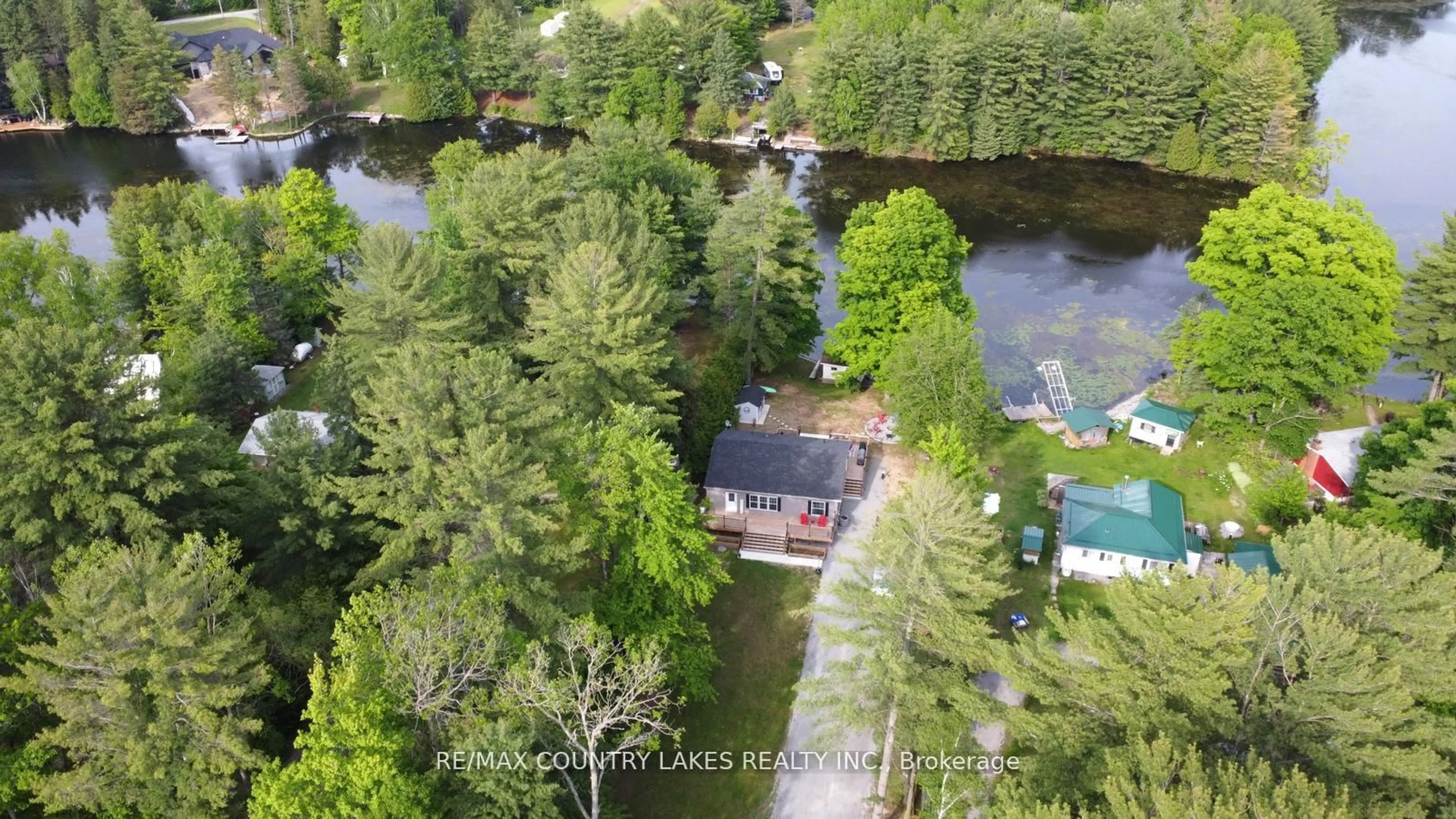 A pic from outside/outdoor area/front of a property/back of a property/a pic from drone, water/lake/river/ocean view for 113 Stanley Rd, Kawartha Lakes Ontario K0M 2T0