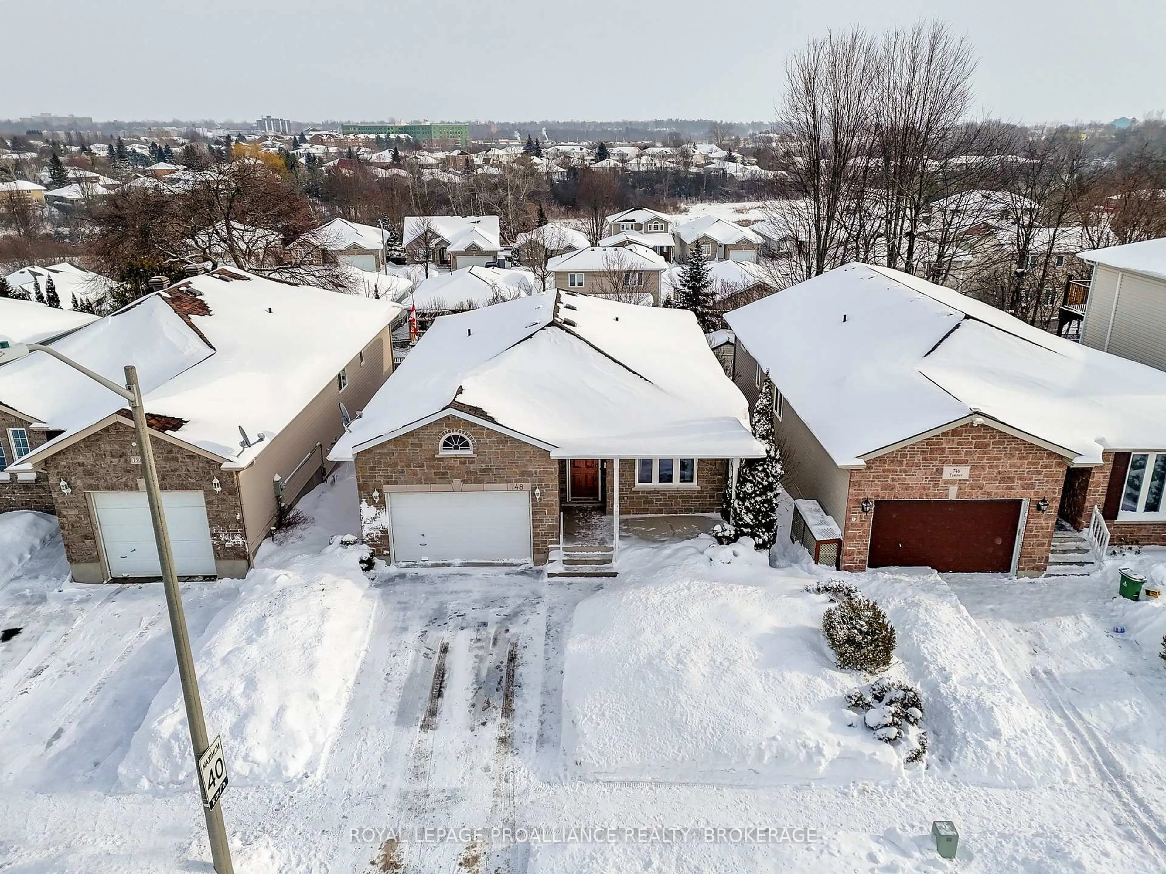 A pic from outside/outdoor area/front of a property/back of a property/a pic from drone, street for 748 Tanner Dr, Kingston Ontario K7M 9G7
