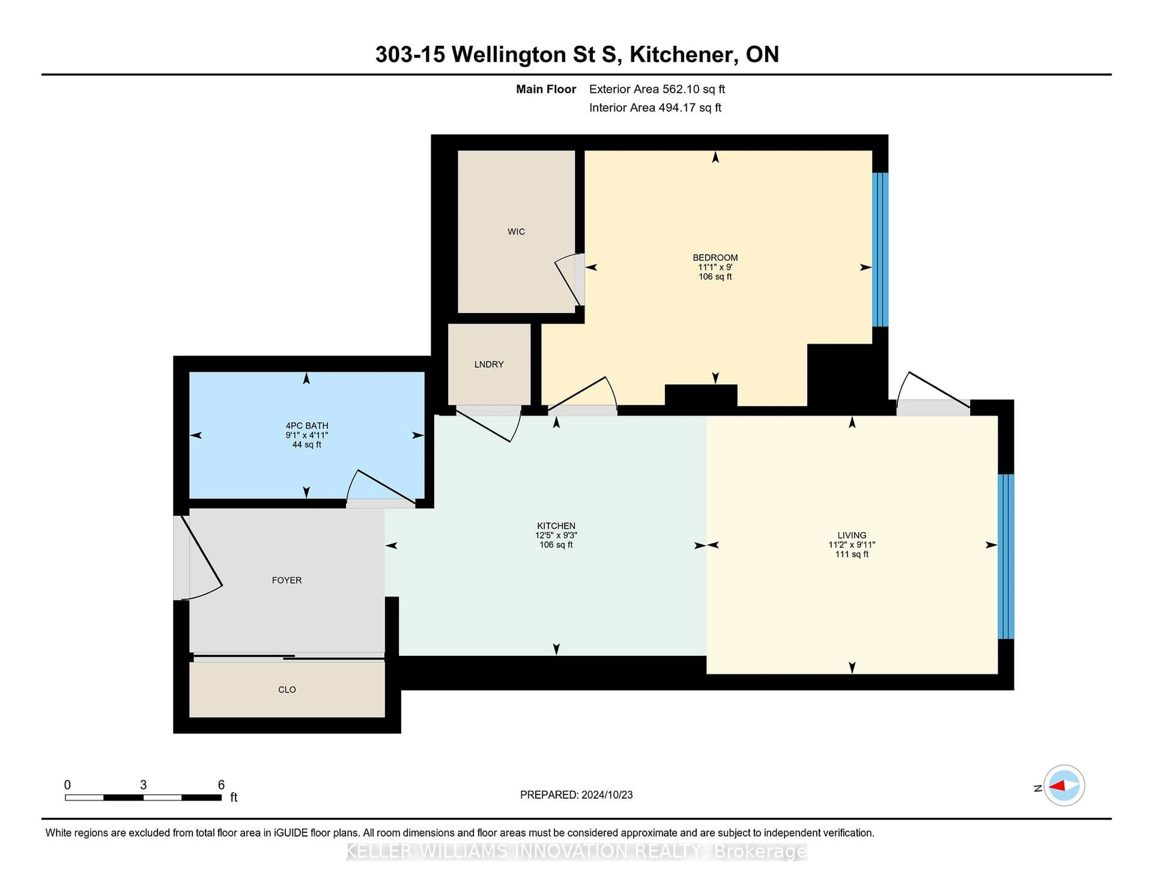 Floor plan for 15 Wellington St #303, Waterloo Ontario N2G 0E4