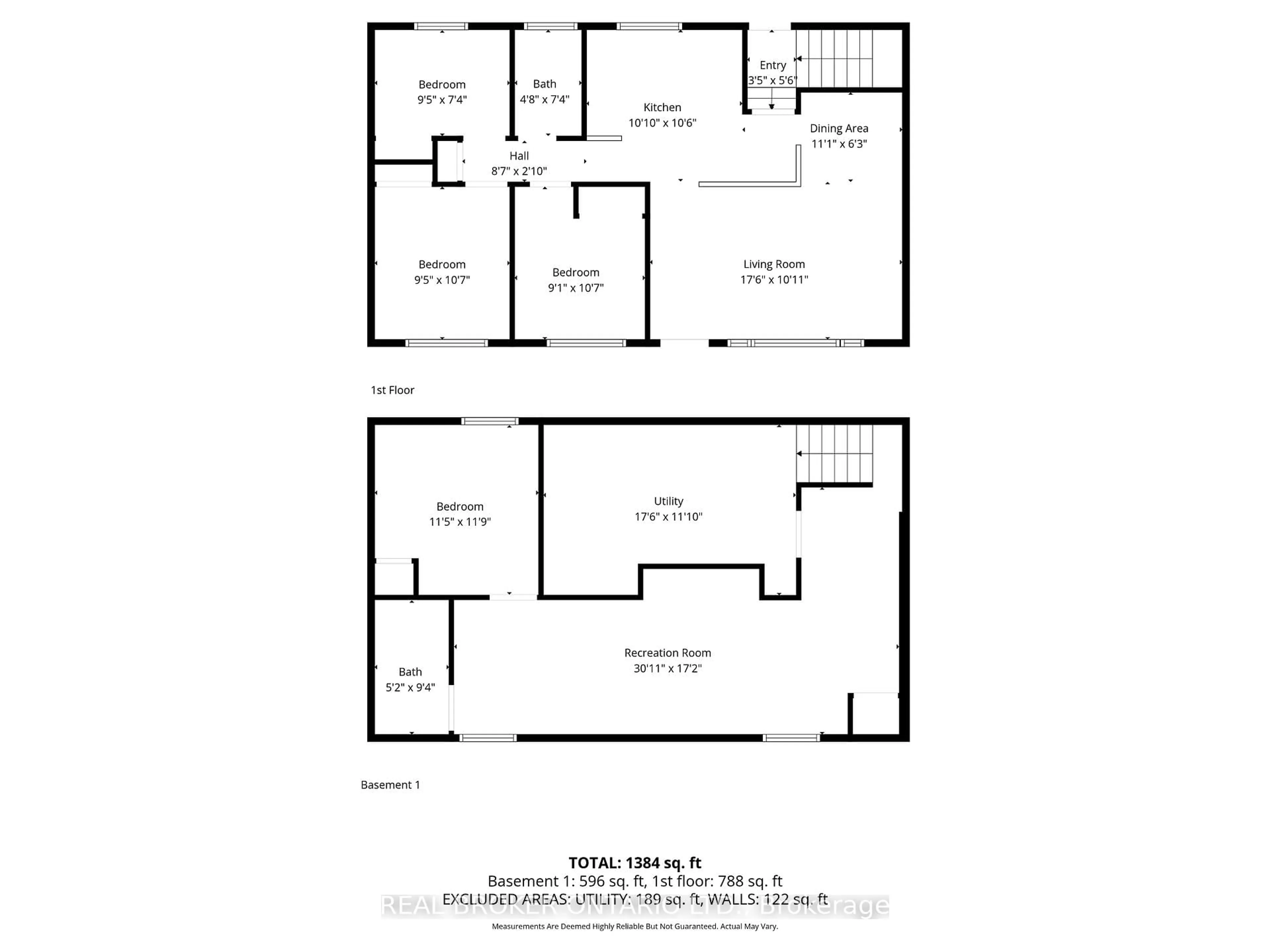 Floor plan for 11 Brooklyn Ave, Brantford Ontario N3T 1B5