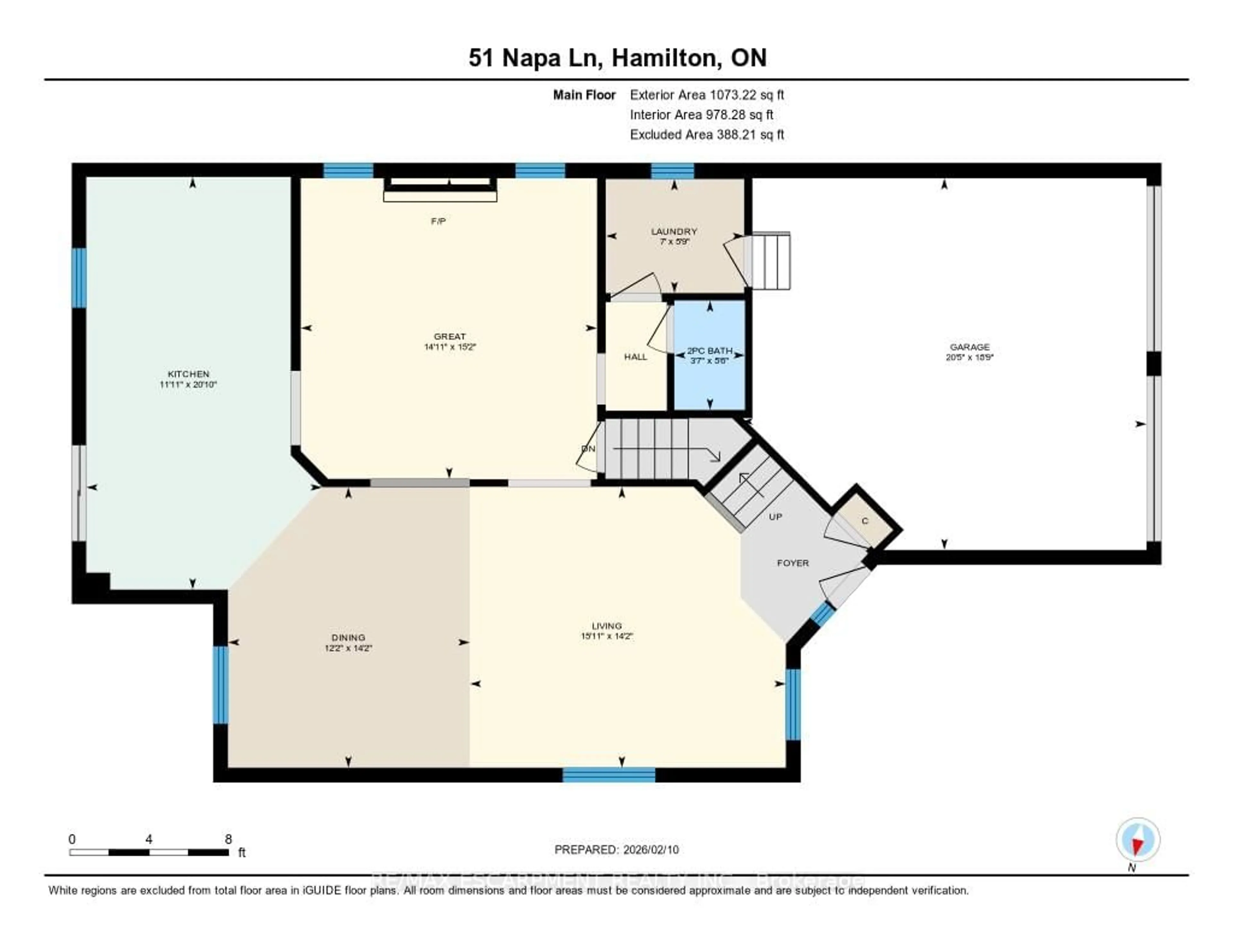 Floor plan for 51 Napa Lane, Hamilton Ontario L8E 6B7