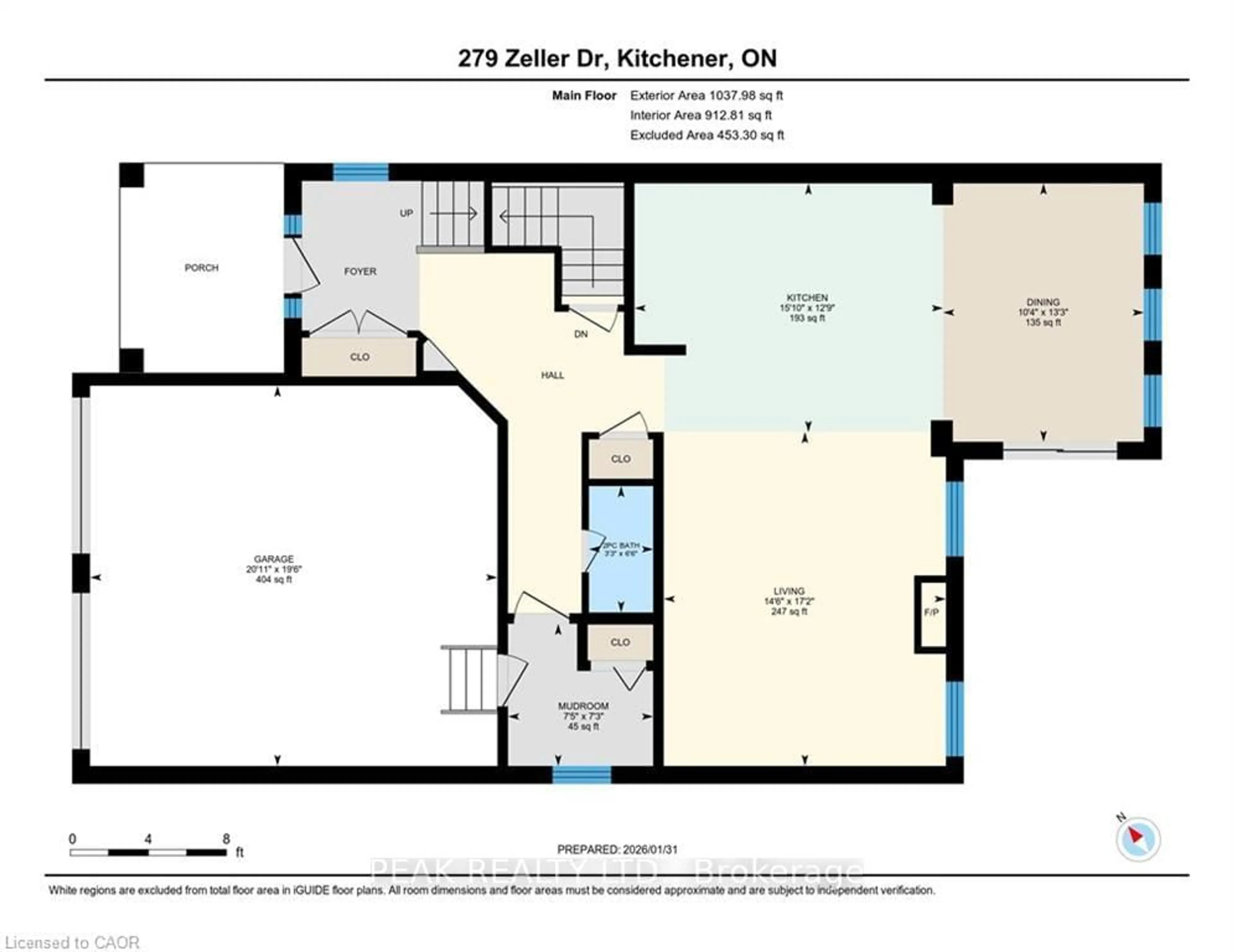 Floor plan for 279 Zeller Dr, Kitchener Ontario N2A 0B2