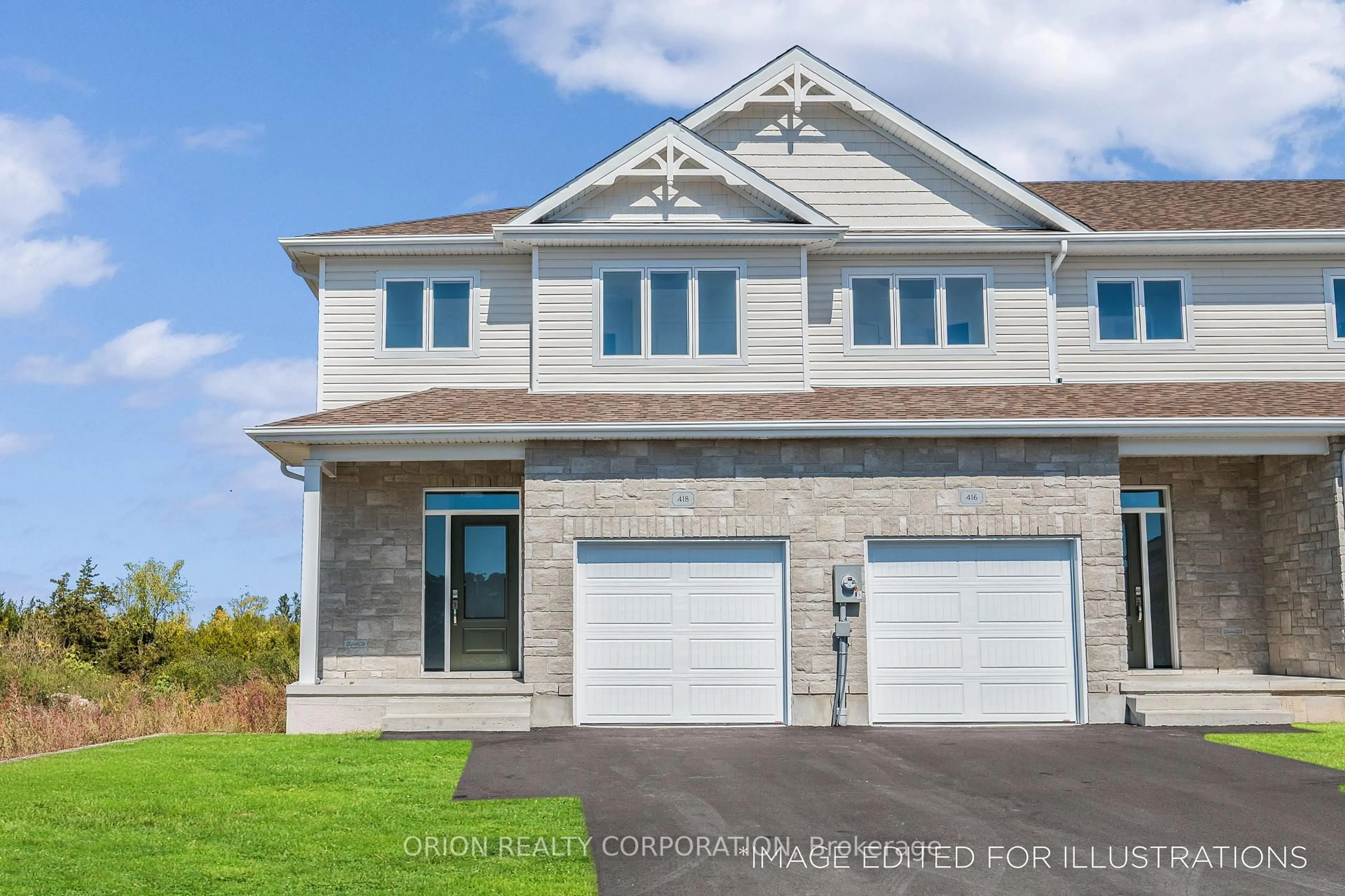 Home with vinyl exterior material, street for 418 Buckthorn Dr, Kingston Ontario K7P 0V6