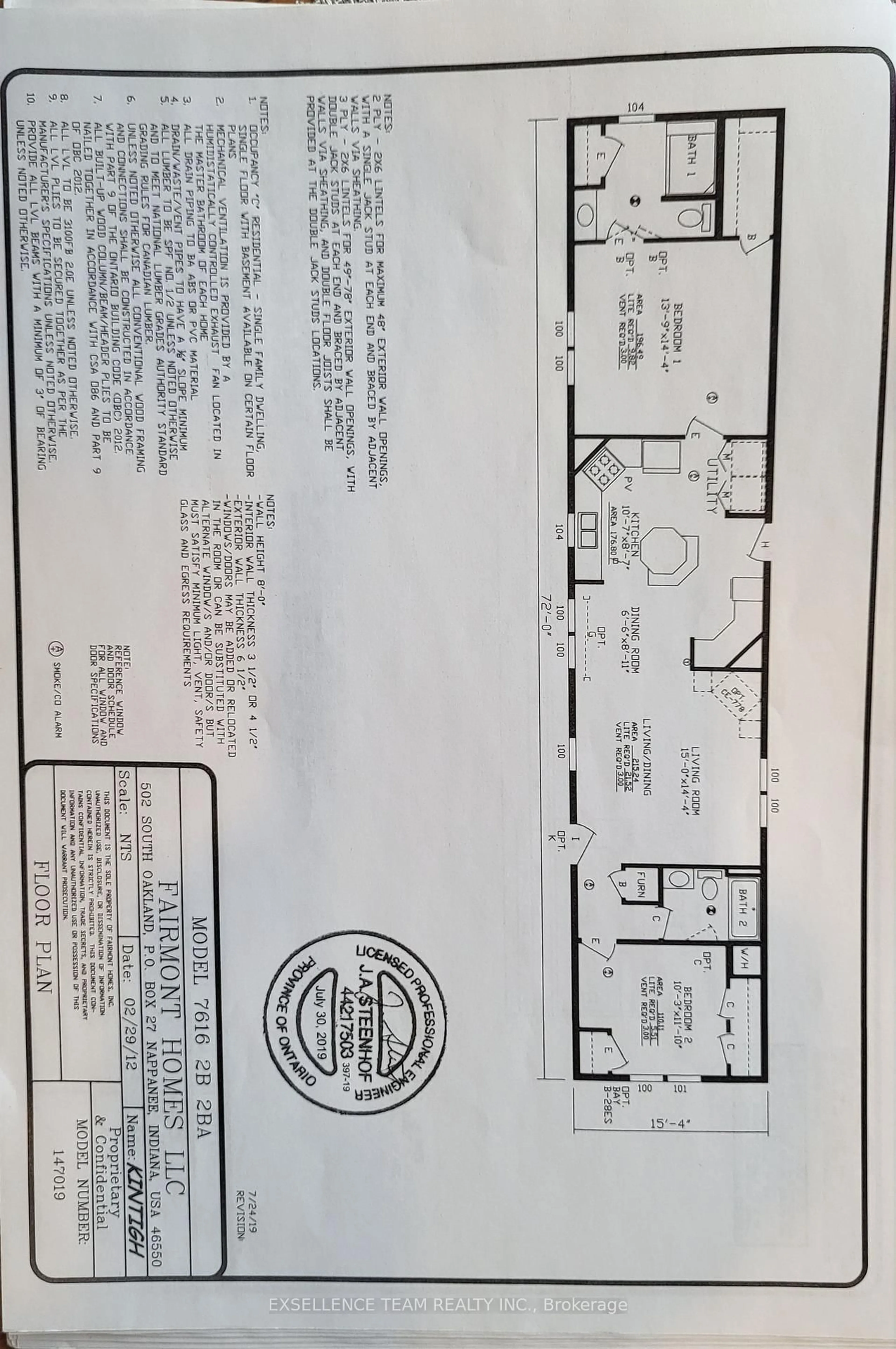 Floor plan for 2729 Crows Nest Rd, North Stormont Ontario K0C 1T0