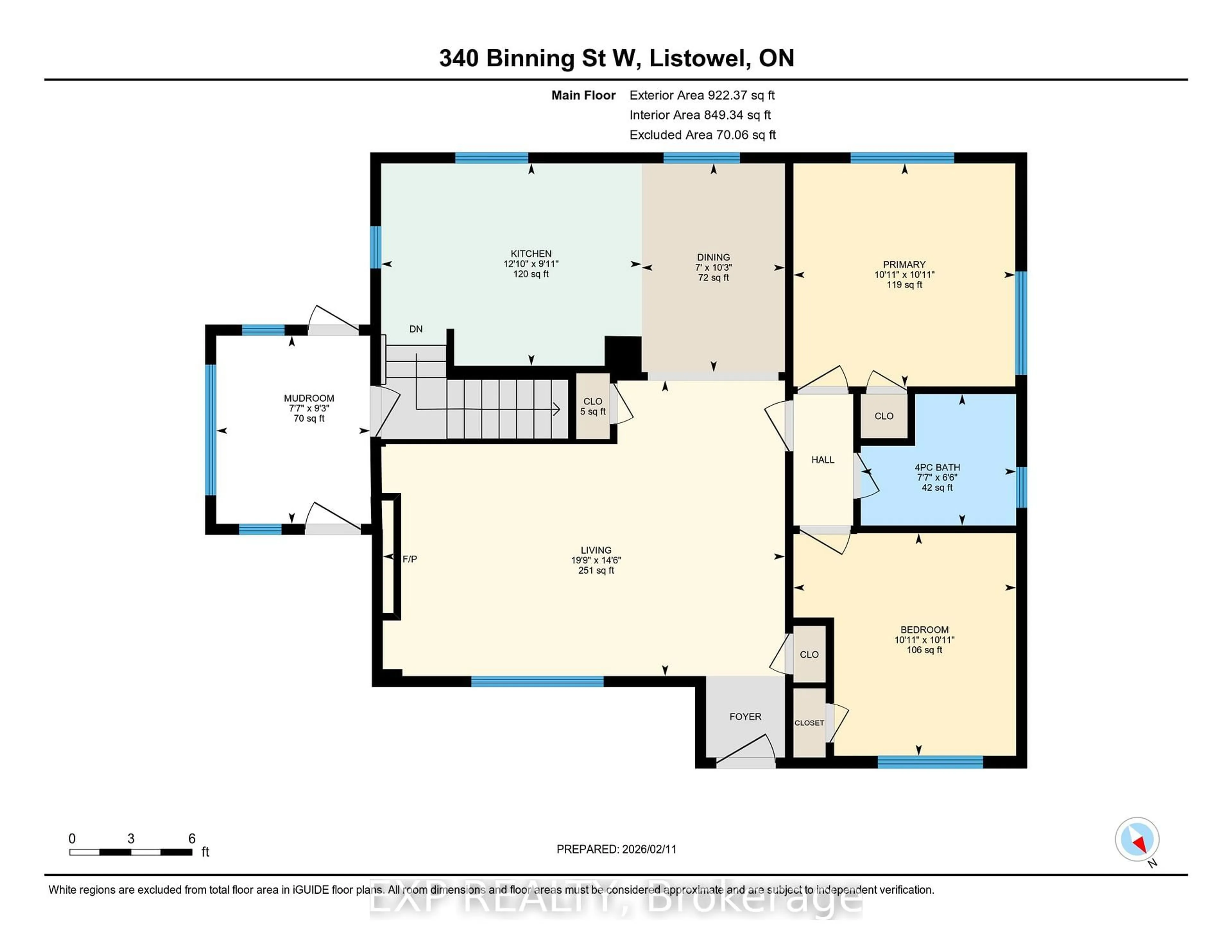 Floor plan for 340 Binning St, North Perth Ontario N4W 1G6