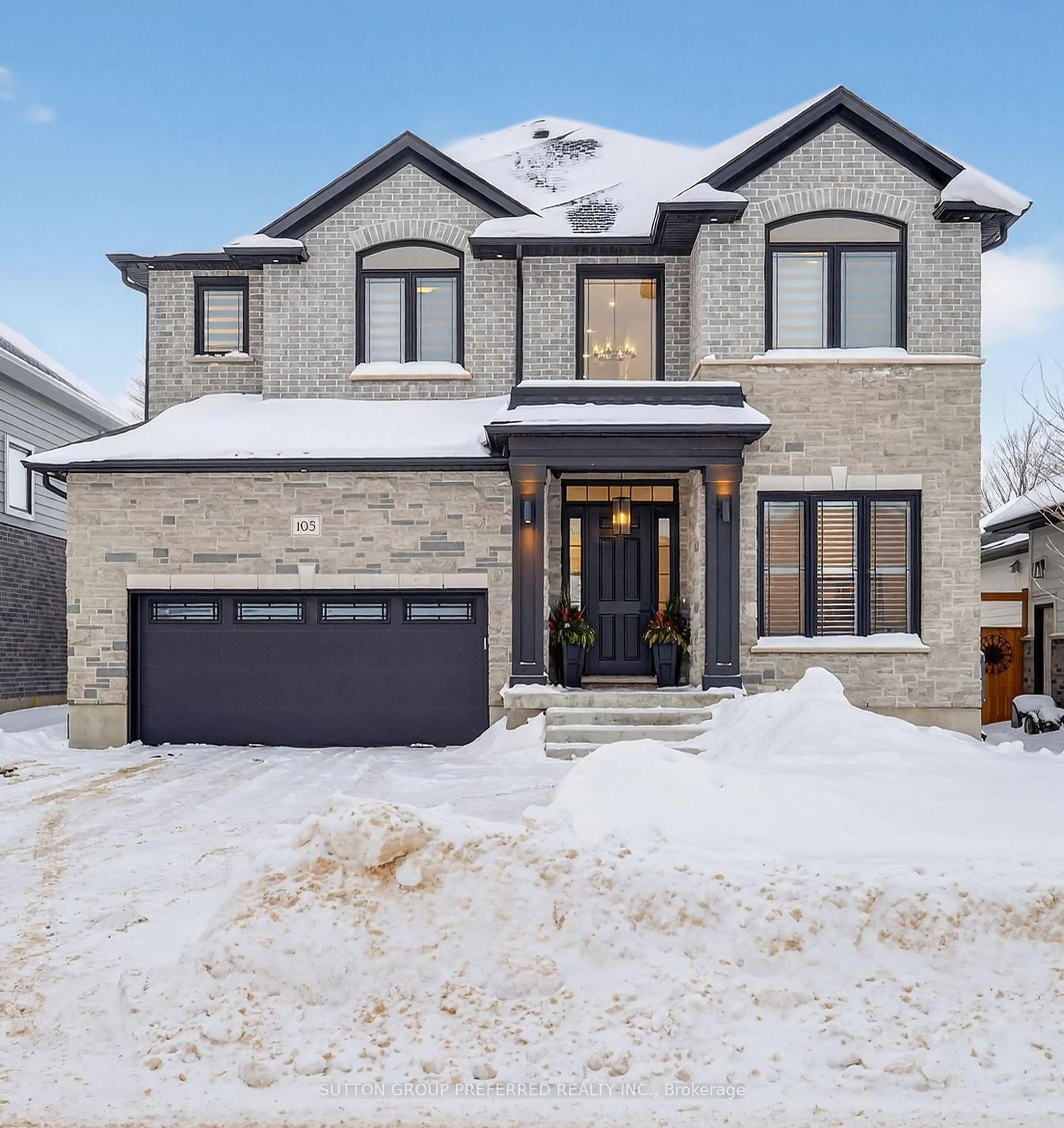 Home with brick exterior material, street for 105 Harvest Lane, Thames Centre Ontario N0L 1G2