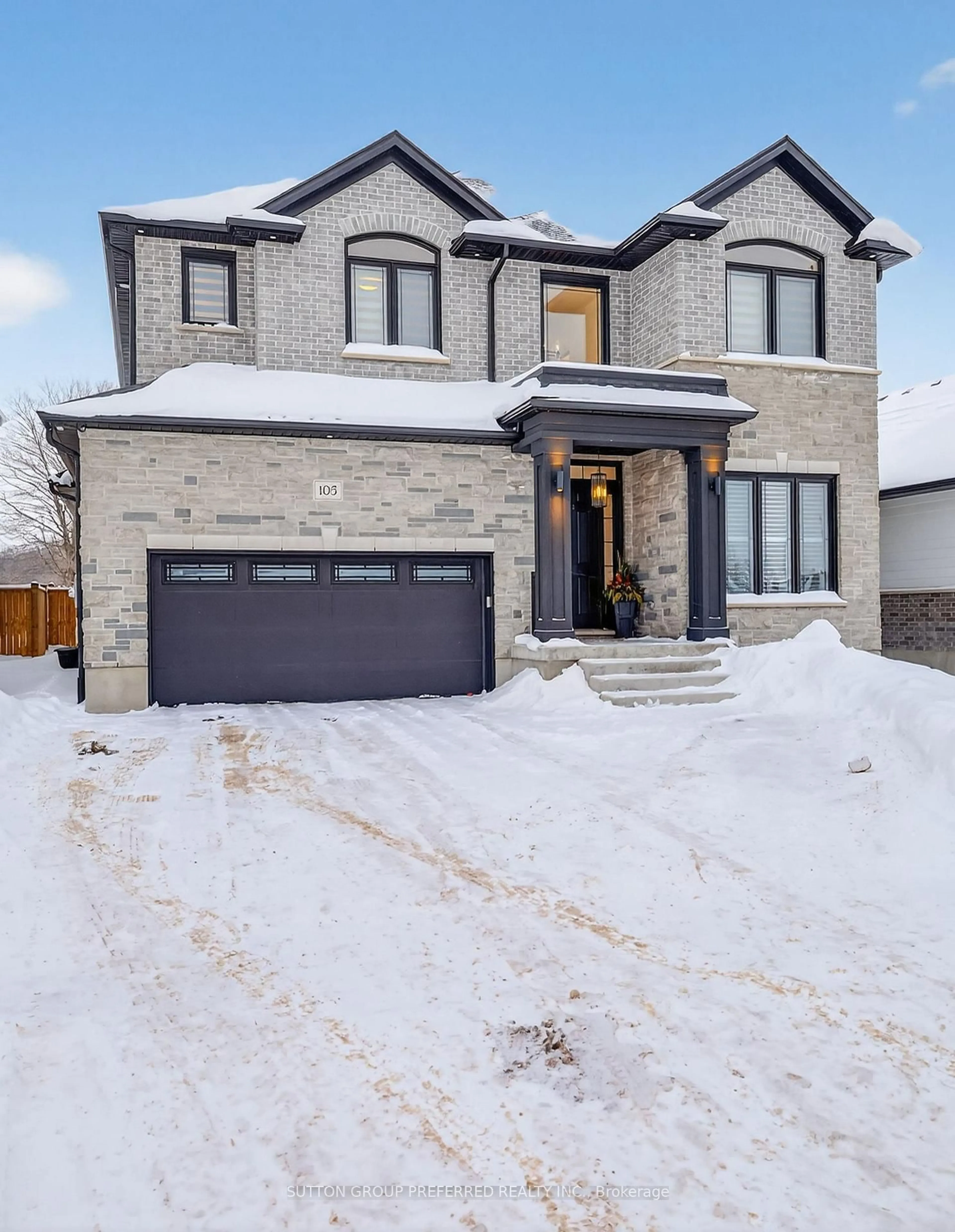 Home with brick exterior material, street for 105 Harvest Lane, Thames Centre Ontario N0L 1G2