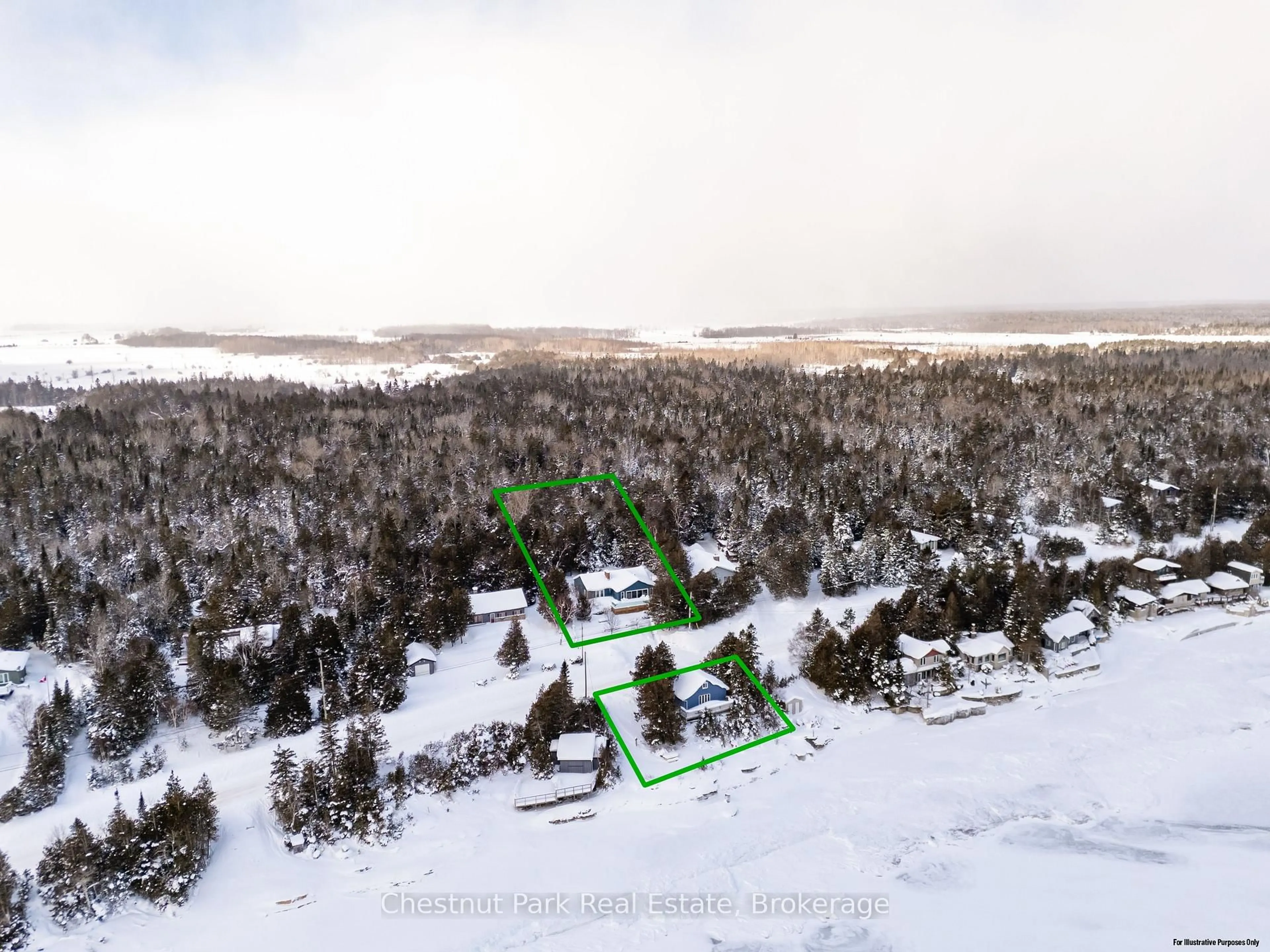 A pic from outside/outdoor area/front of a property/back of a property/a pic from drone, mountain view for 129 & 130 Isthmus Bay Rd, Northern Bruce Peninsula Ontario N0H 1W0