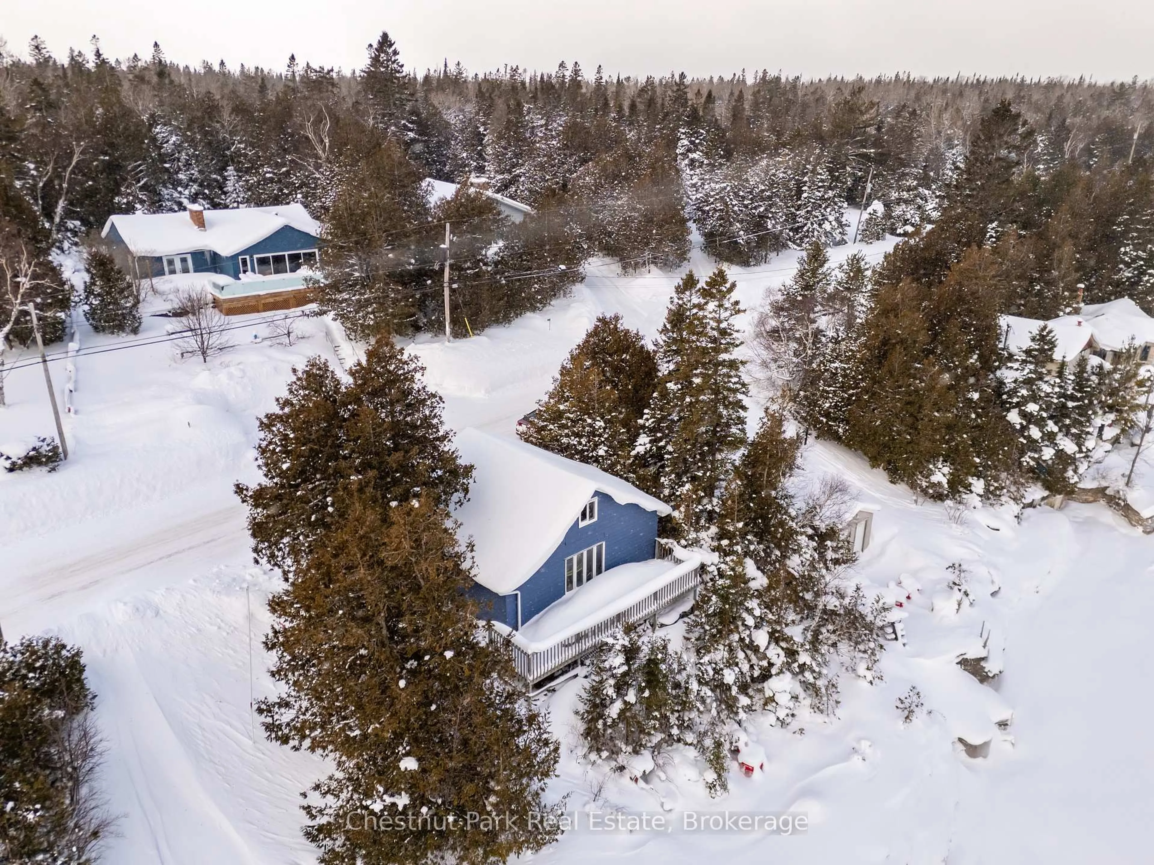 A pic from outside/outdoor area/front of a property/back of a property/a pic from drone, unknown for 129 & 130 Isthmus Bay Rd, Northern Bruce Peninsula Ontario N0H 1W0