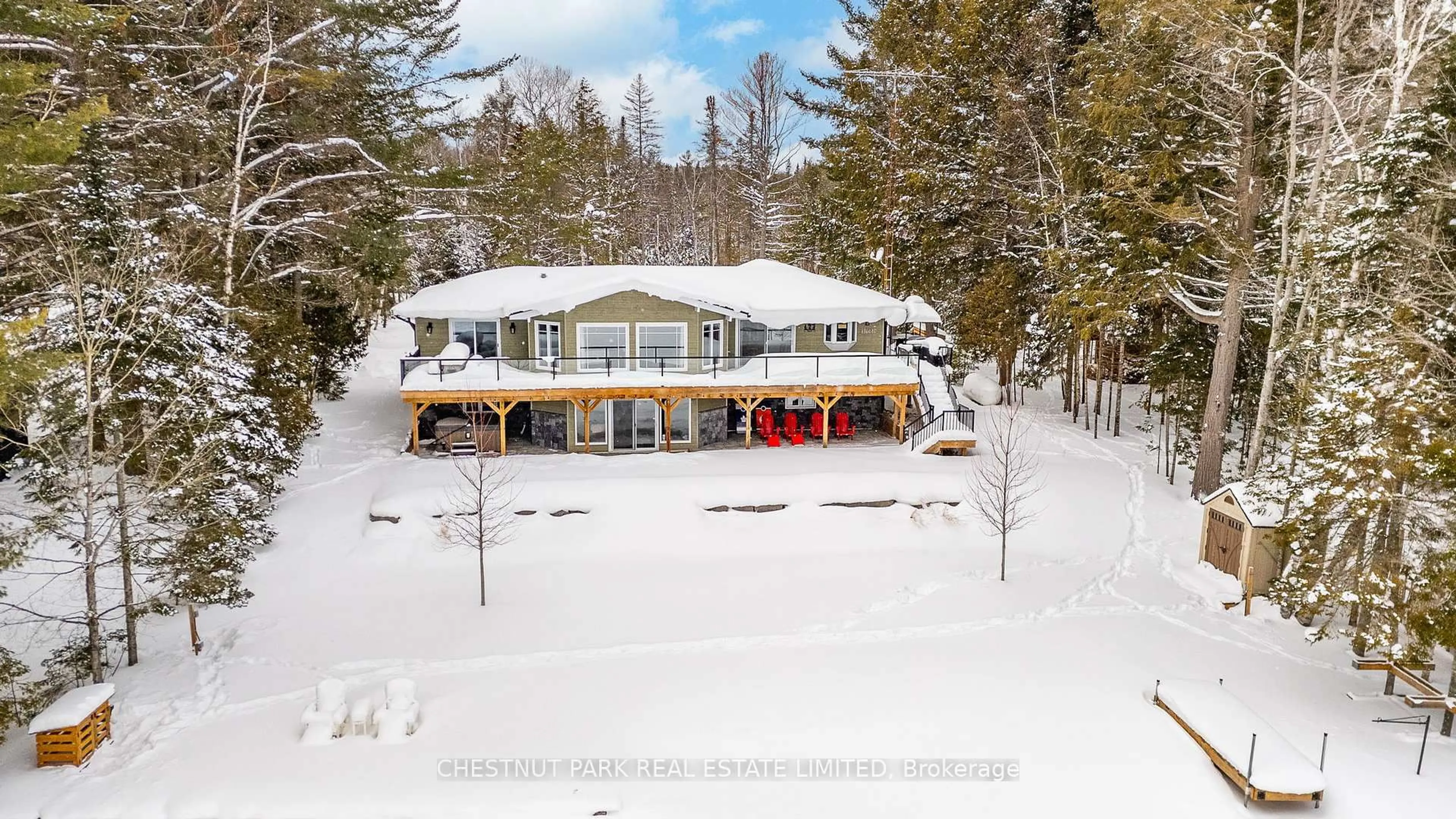 A pic from outside/outdoor area/front of a property/back of a property/a pic from drone, street for 1168 Curry Rd, Dysart et al Ontario K0M 1S0