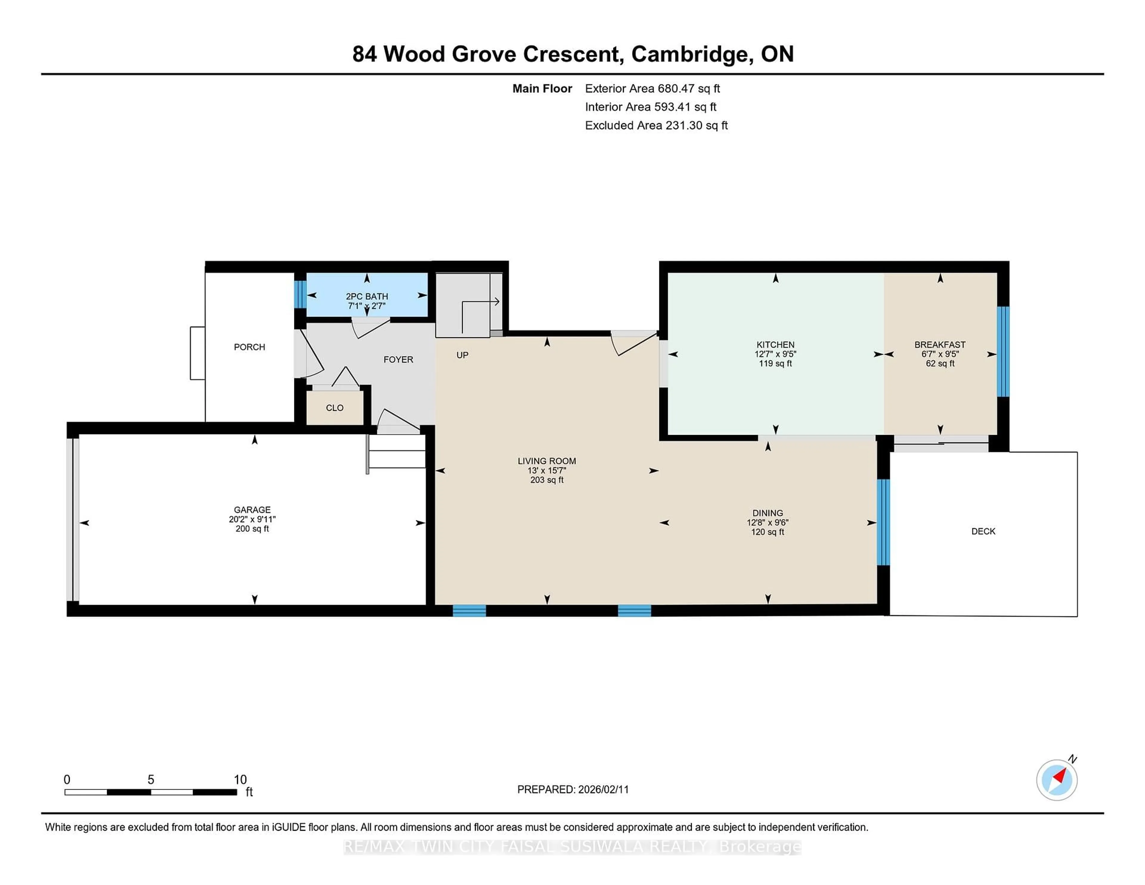 Floor plan for 84 Wood Grove Cres, Cambridge Ontario N1T 1Z8
