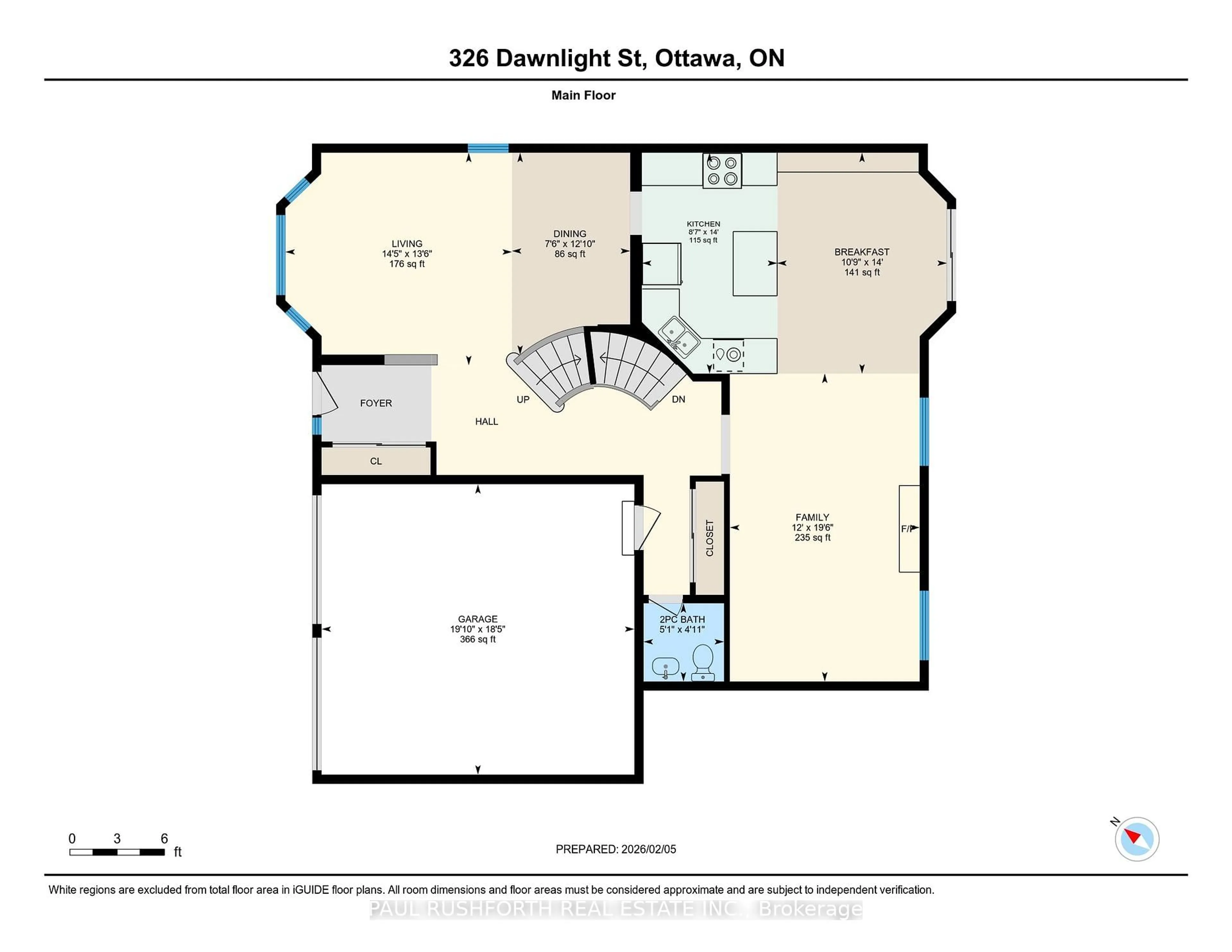 Floor plan for 326 Dawnlight St, Ottawa Ontario K4A 5G4