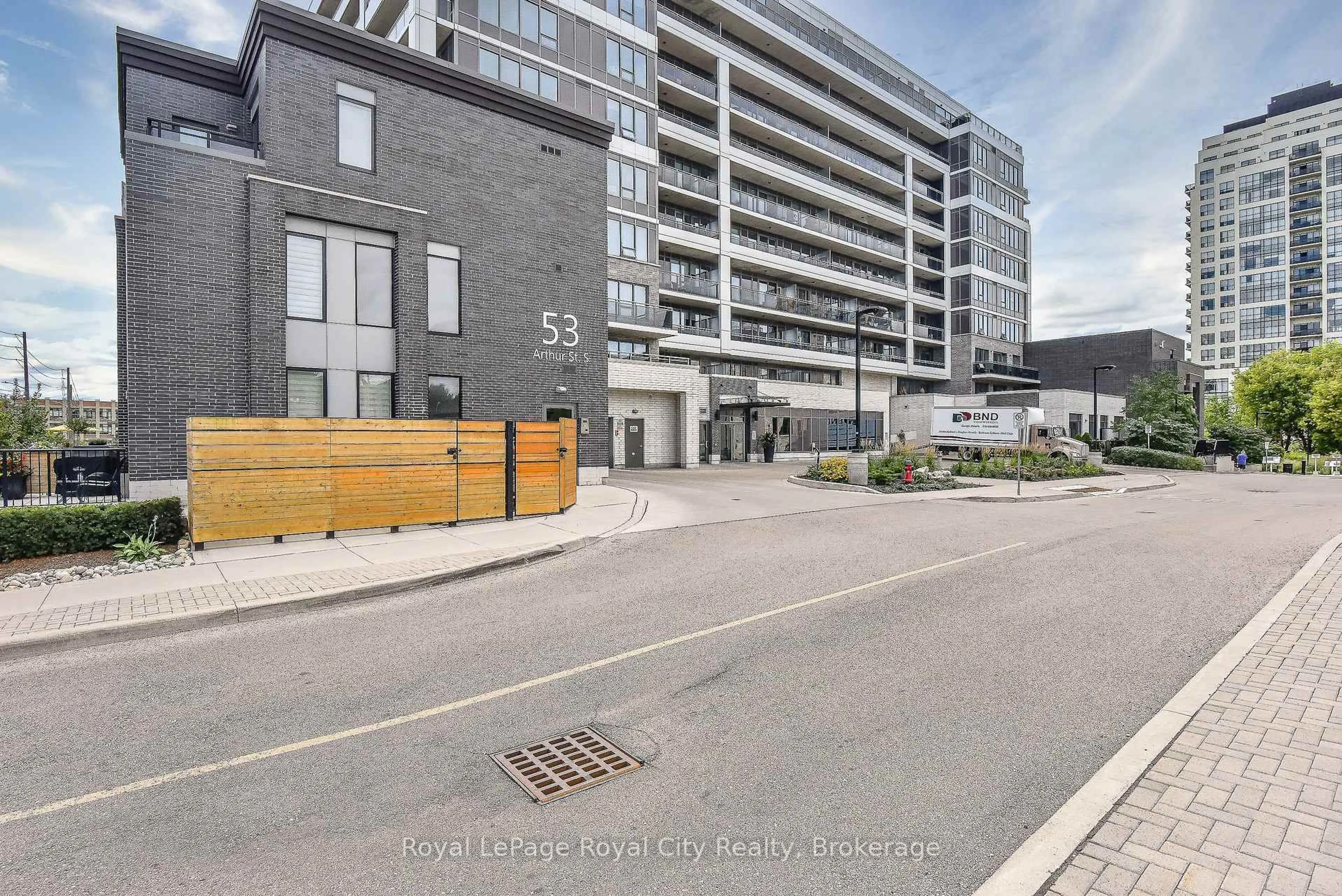 A pic from outside/outdoor area/front of a property/back of a property/a pic from drone, street for 53 Arthur St ##406, Guelph Ontario N1E 0P5