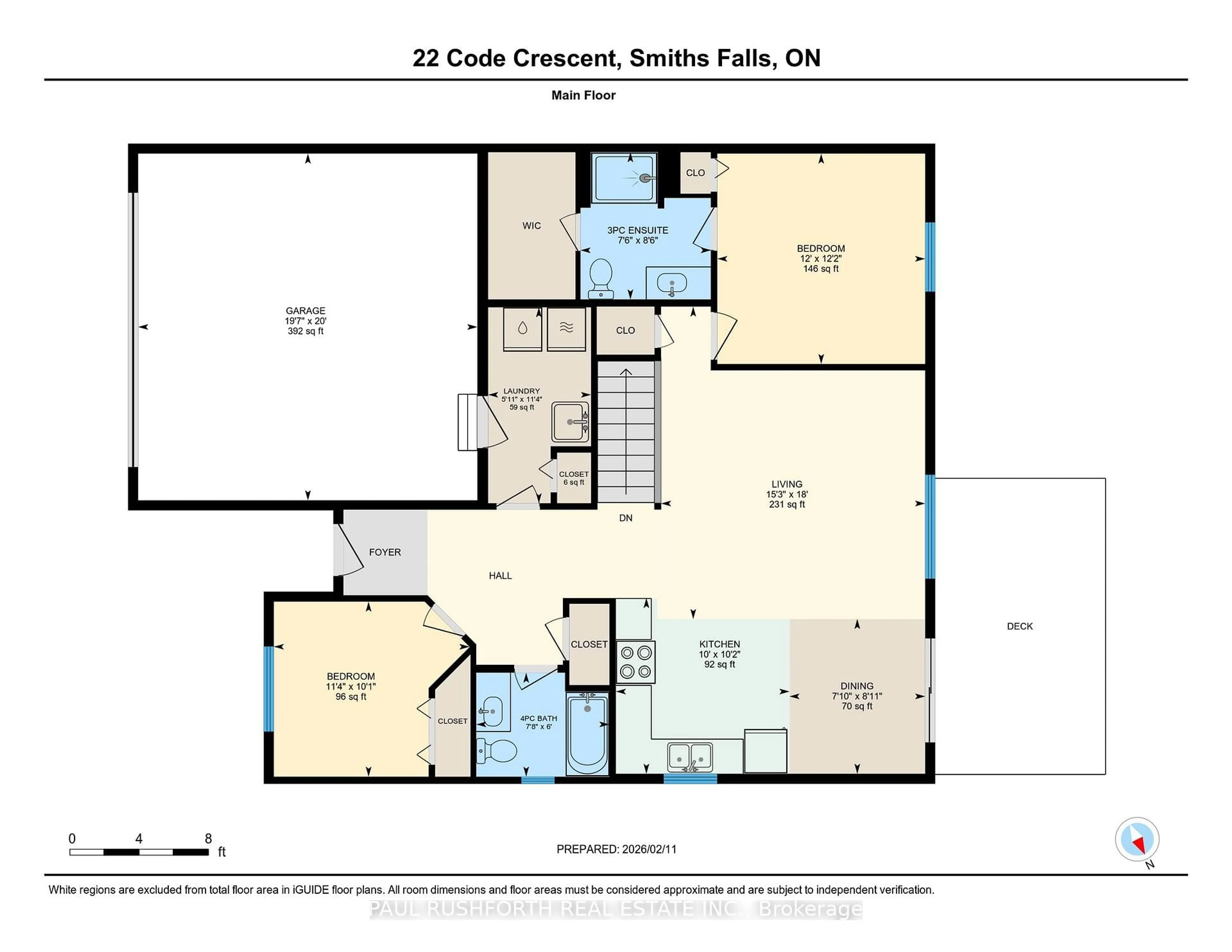 Floor plan for 22 Code Cres, Smiths Falls Ontario K7A 0A9
