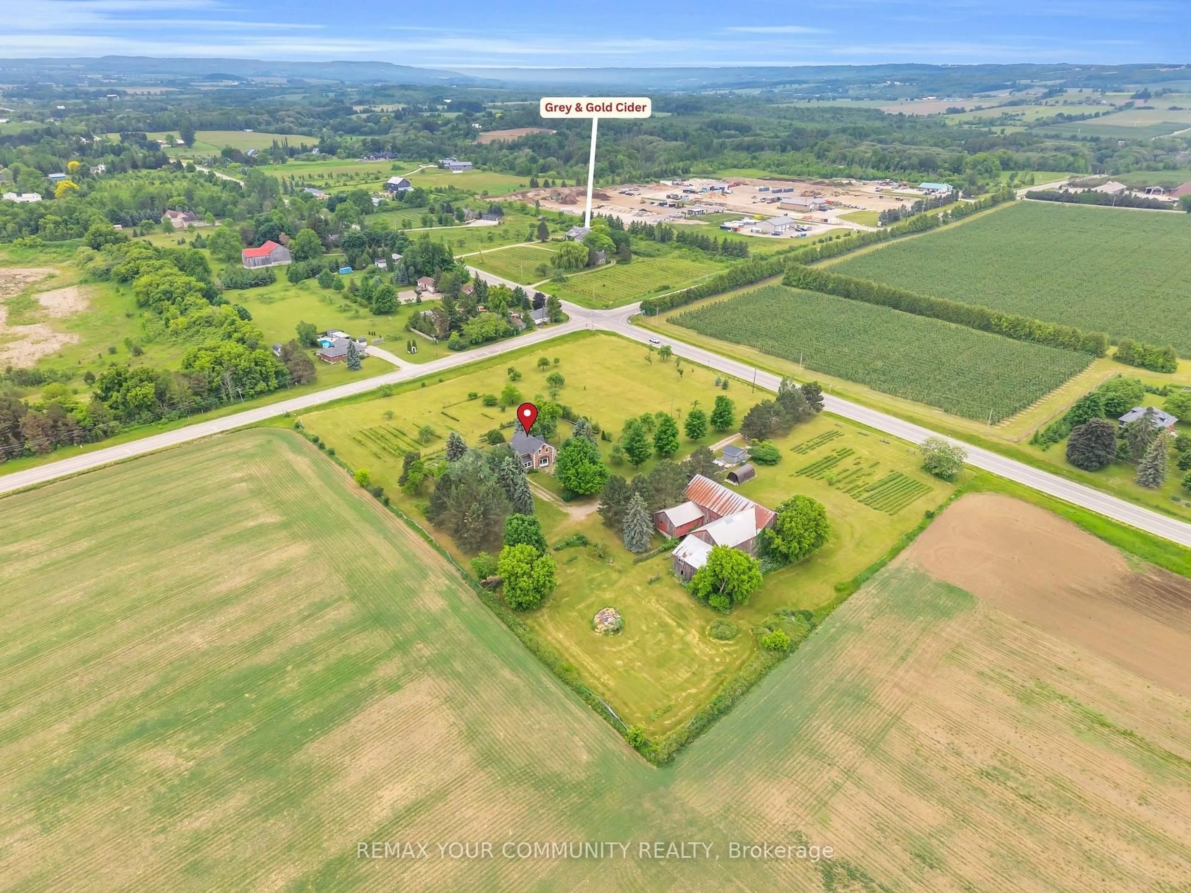 A pic from outside/outdoor area/front of a property/back of a property/a pic from drone, building for 788190 Grey Rd 13, Grey Highlands Ontario N0H 1J0