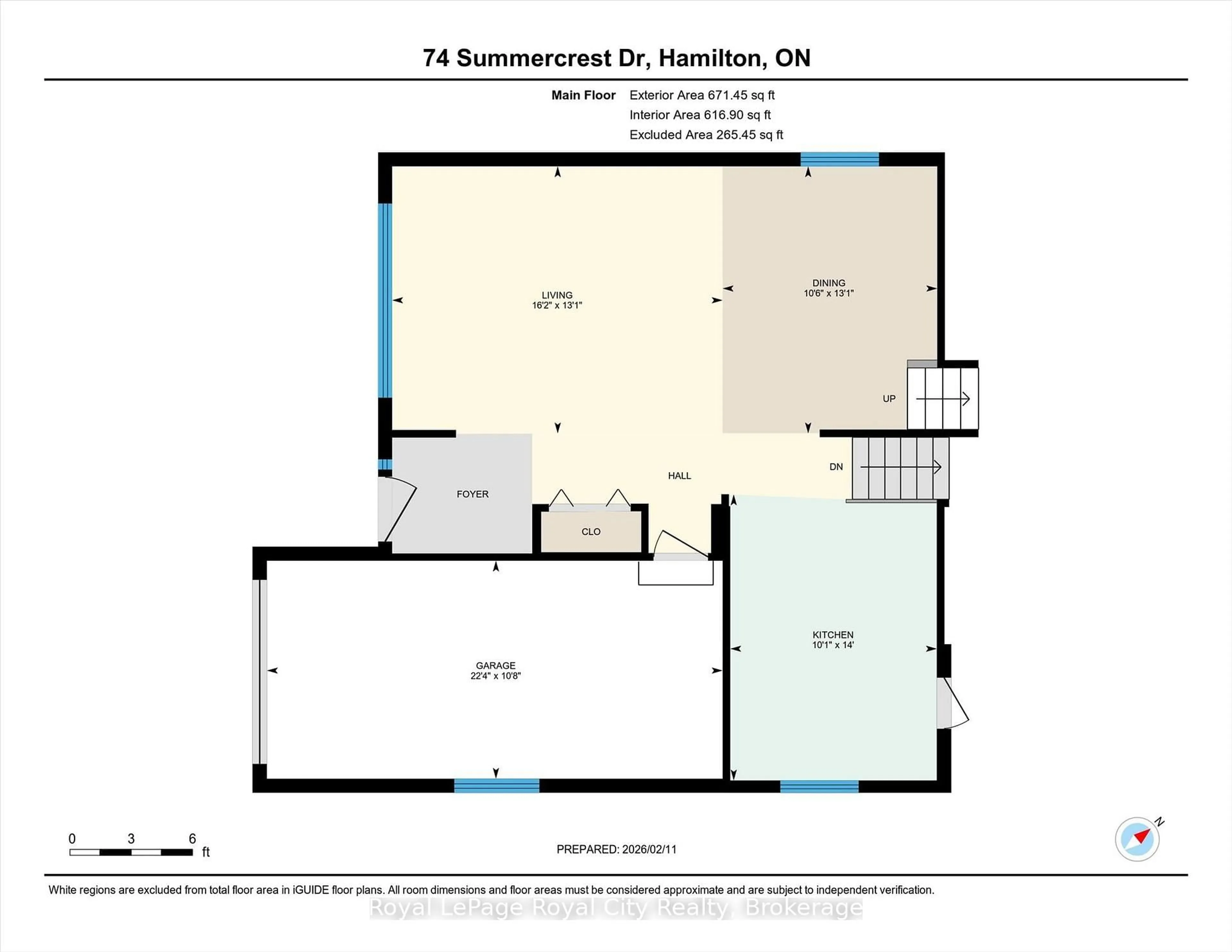 Floor plan for 74 Summercrest Dr, Hamilton Ontario L8K 6G6