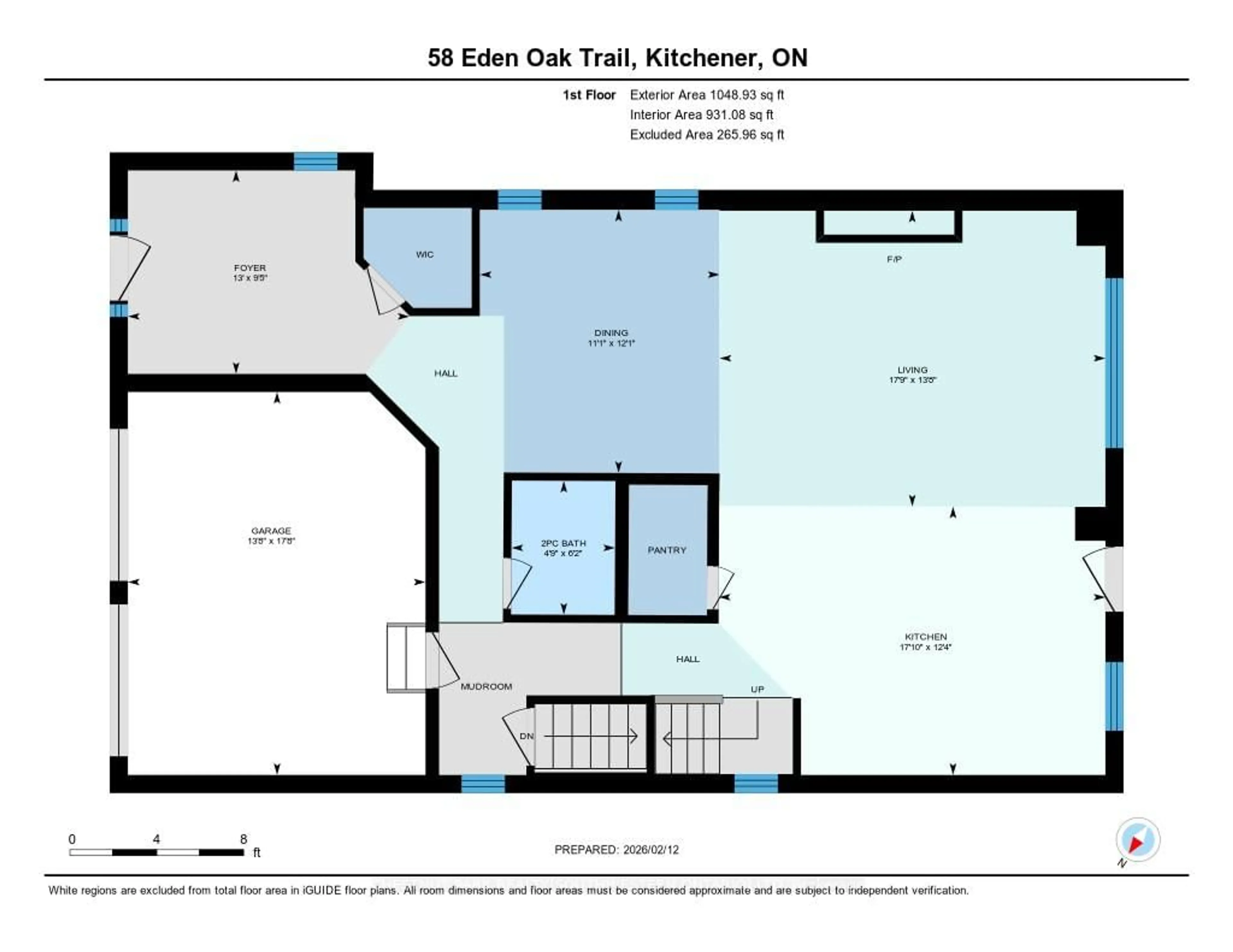 Floor plan for 58 eden oak Tr, Kitchener Ontario N2A 0G3