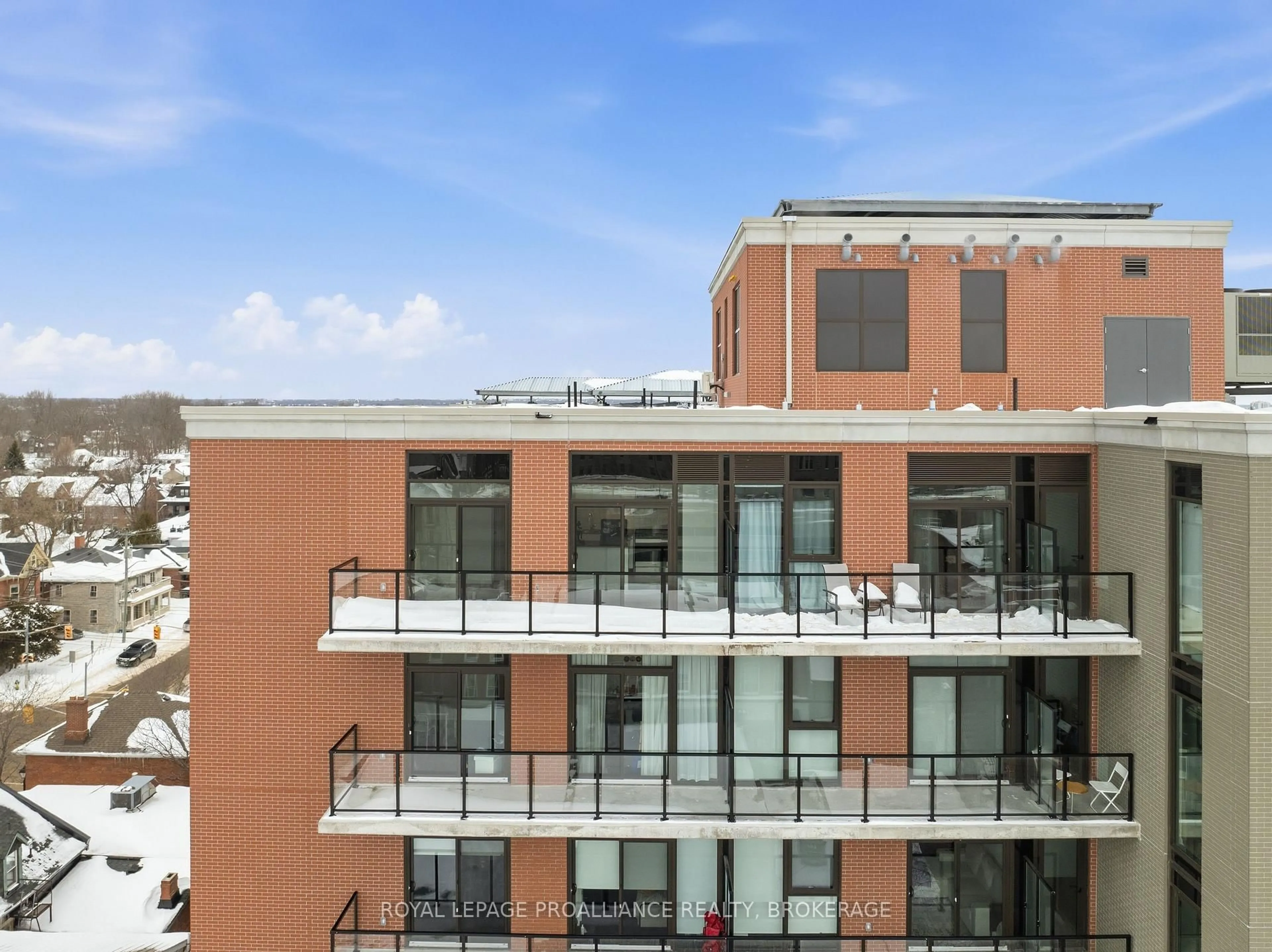 Balcony in the apartment, city buildings view from balcony for 223 Princess St #905, Kingston Ontario K7L 0H8