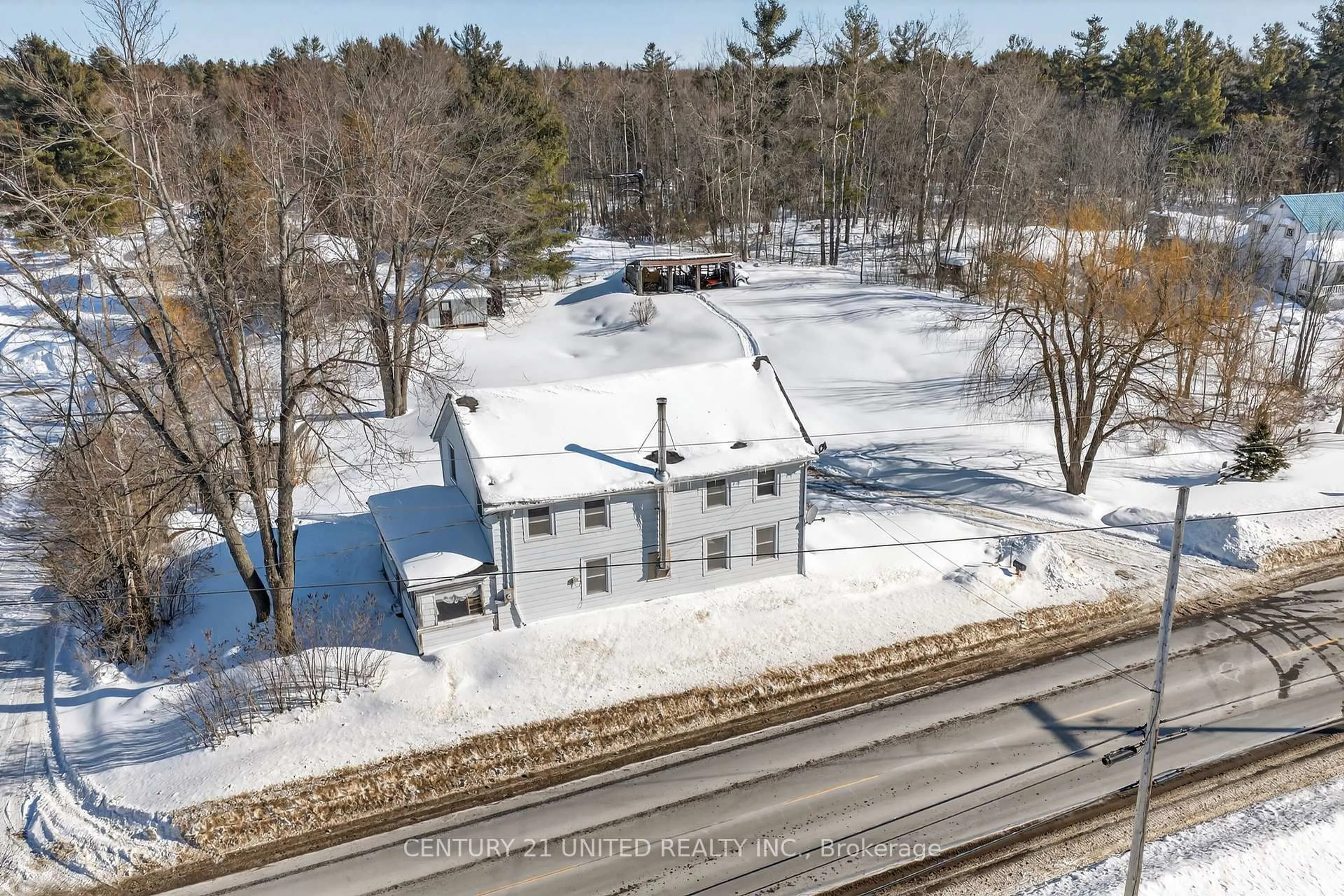 A pic from outside/outdoor area/front of a property/back of a property/a pic from drone, street for 17224 Highway 62, Madoc Ontario K0K 1Y0