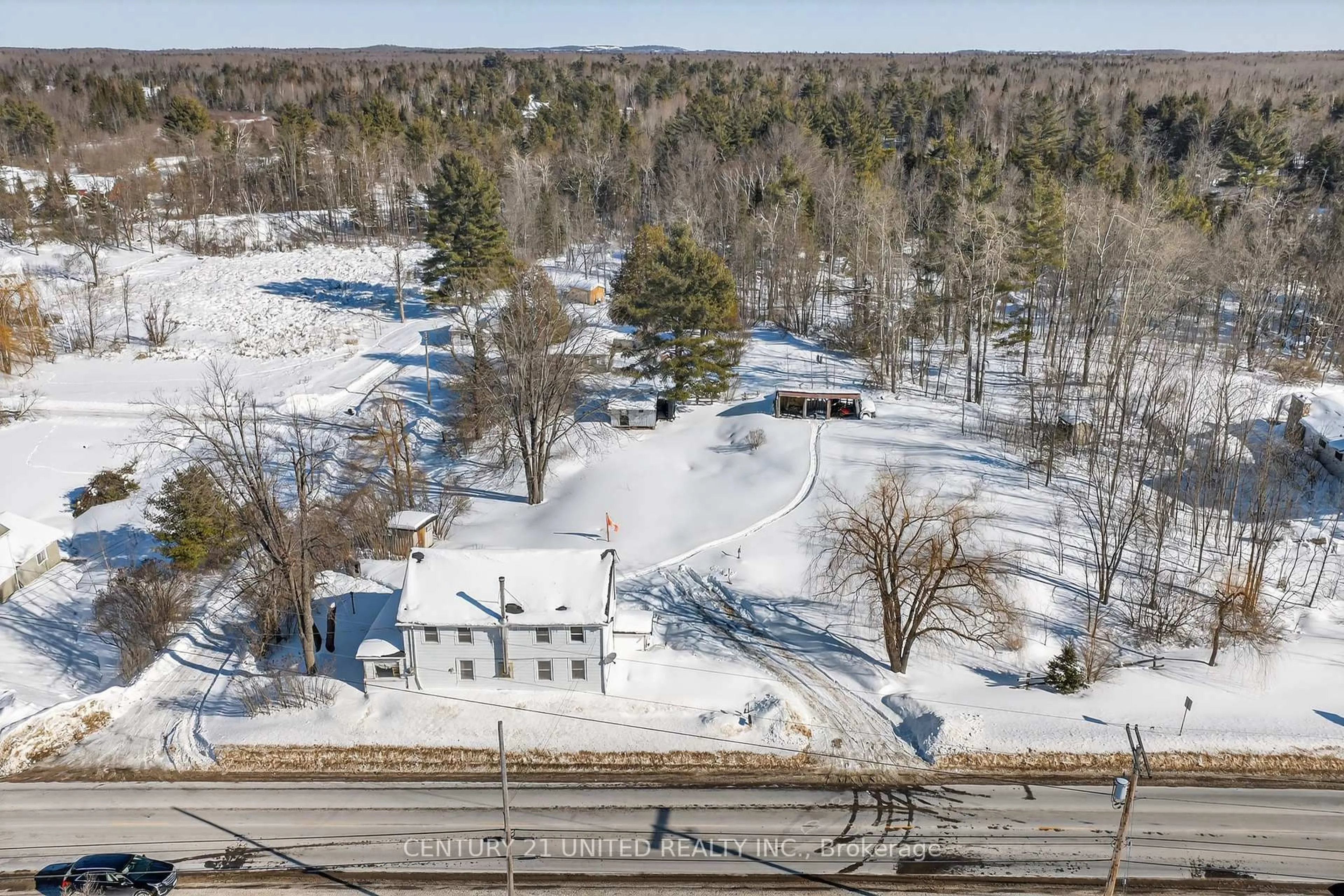 A pic from outside/outdoor area/front of a property/back of a property/a pic from drone, street for 17224 Highway 62, Madoc Ontario K0K 1Y0