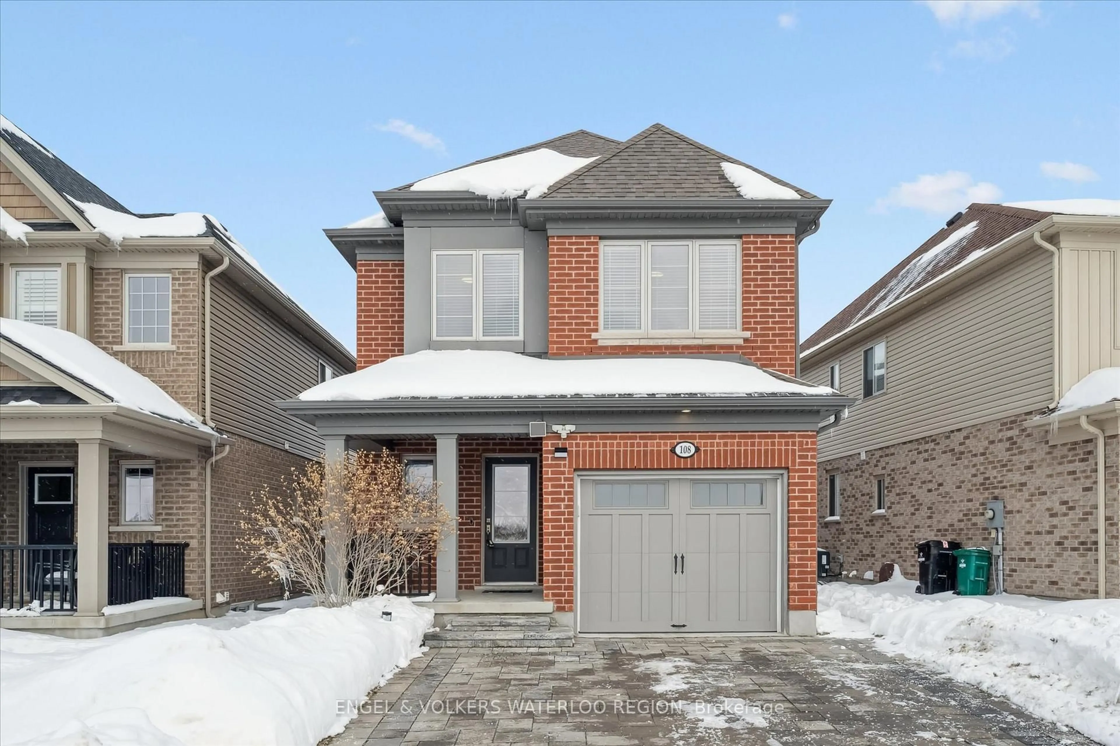 Home with brick exterior material, street for 108 Steeplechase Way, Waterloo Ontario N2K 0E7