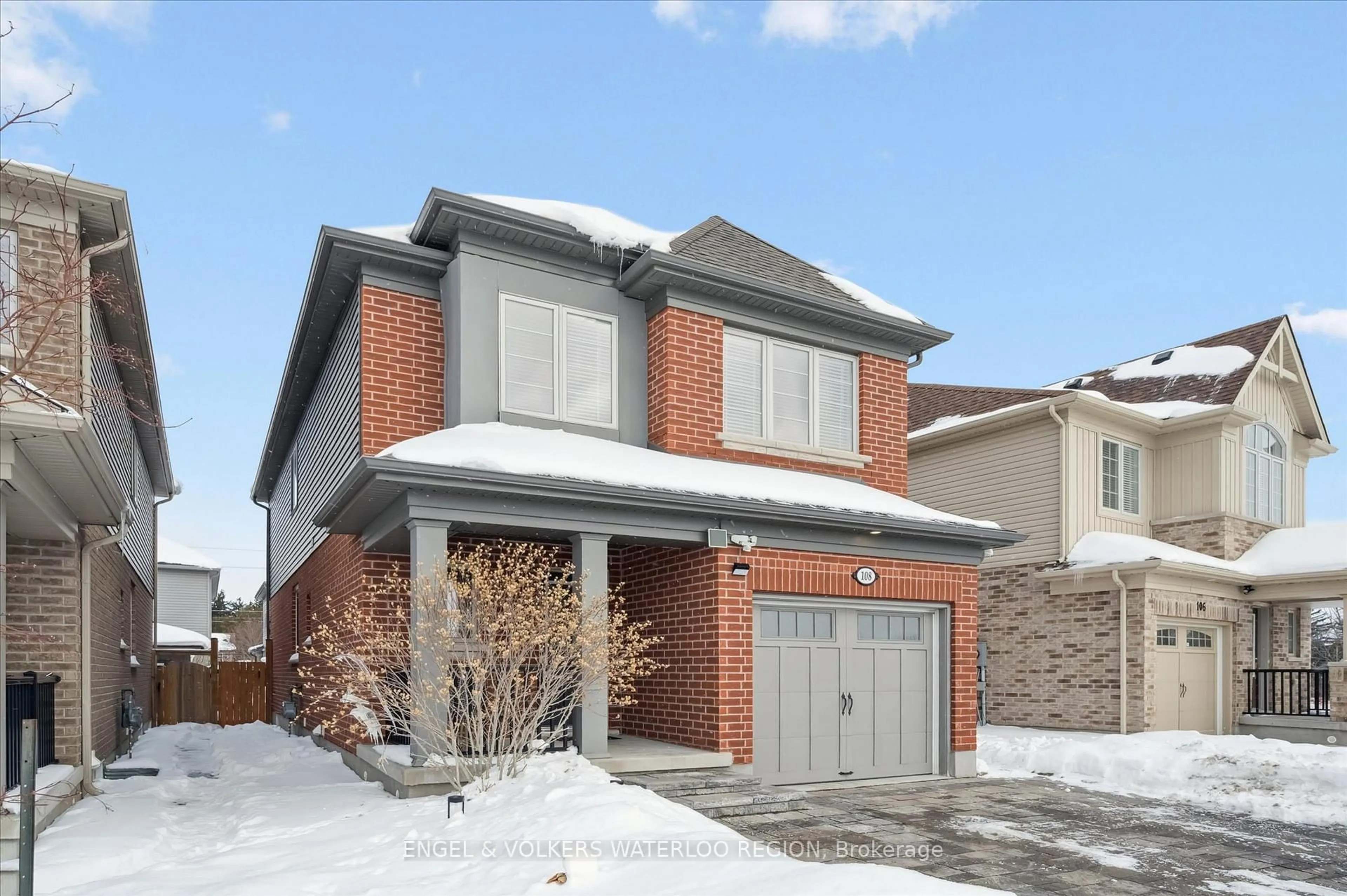 Home with brick exterior material, street for 108 Steeplechase Way, Waterloo Ontario N2K 0E7