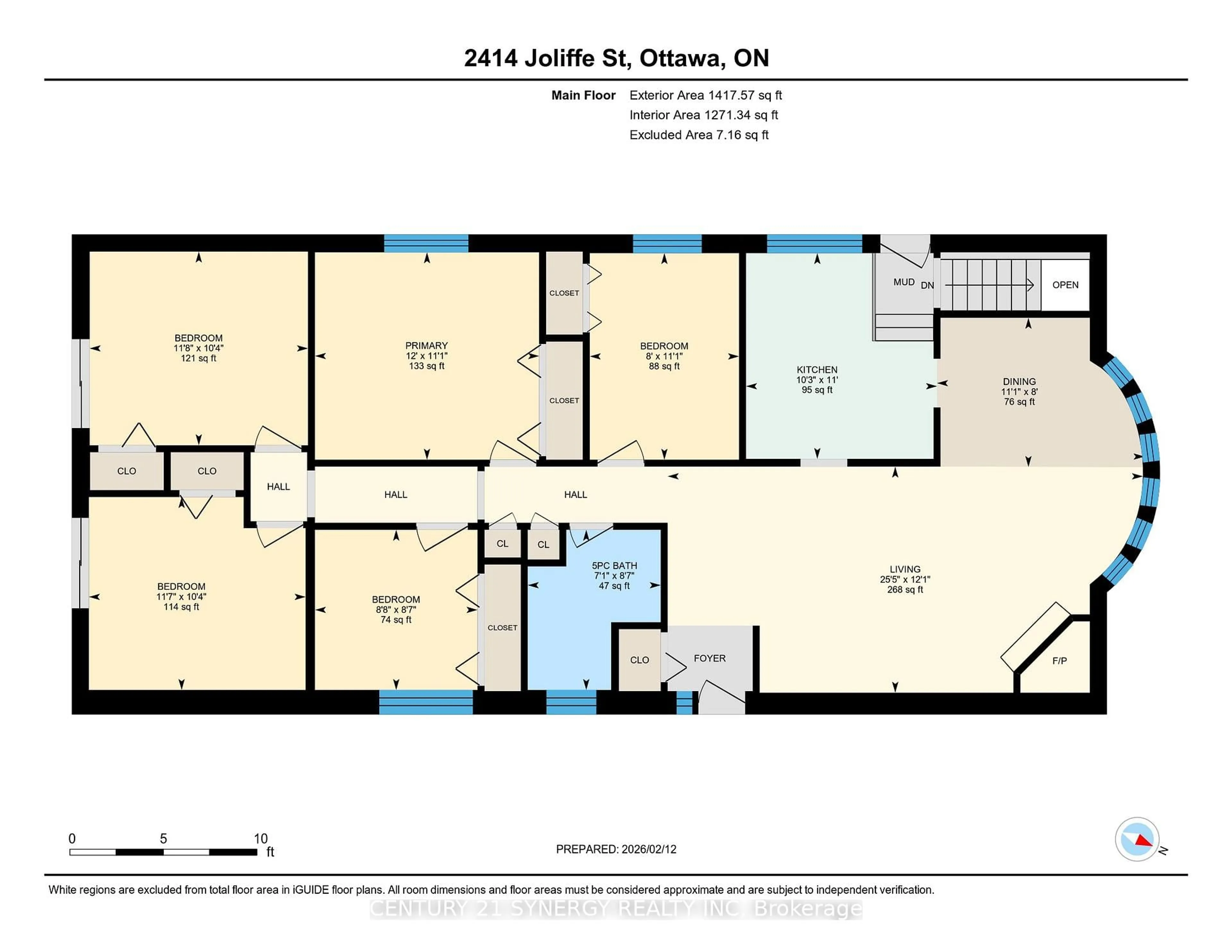Floor plan for 2414 Joliffe St, Ottawa Ontario K1G 1G9