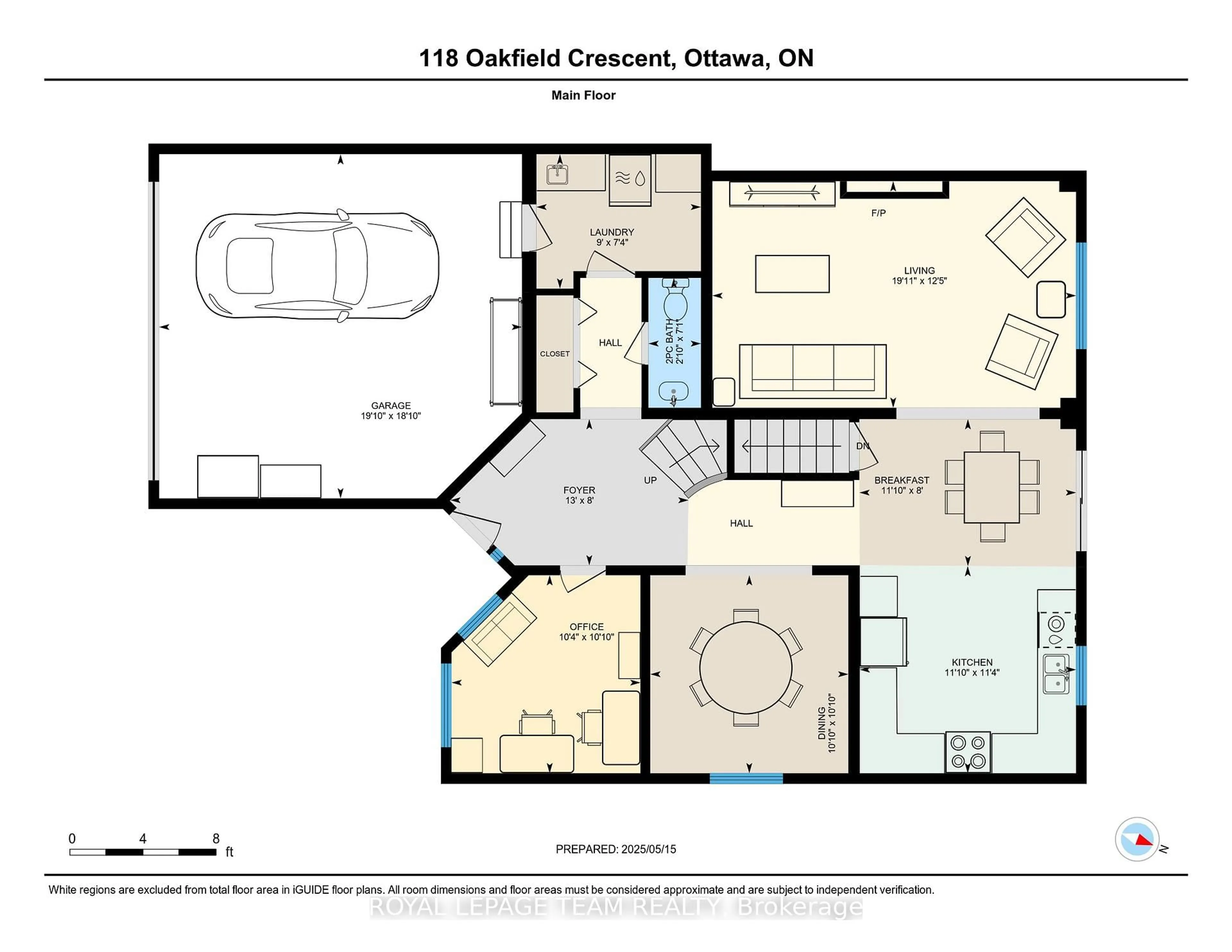 Floor plan for 118 Oakfield Cres, Ottawa Ontario K2J 5H6