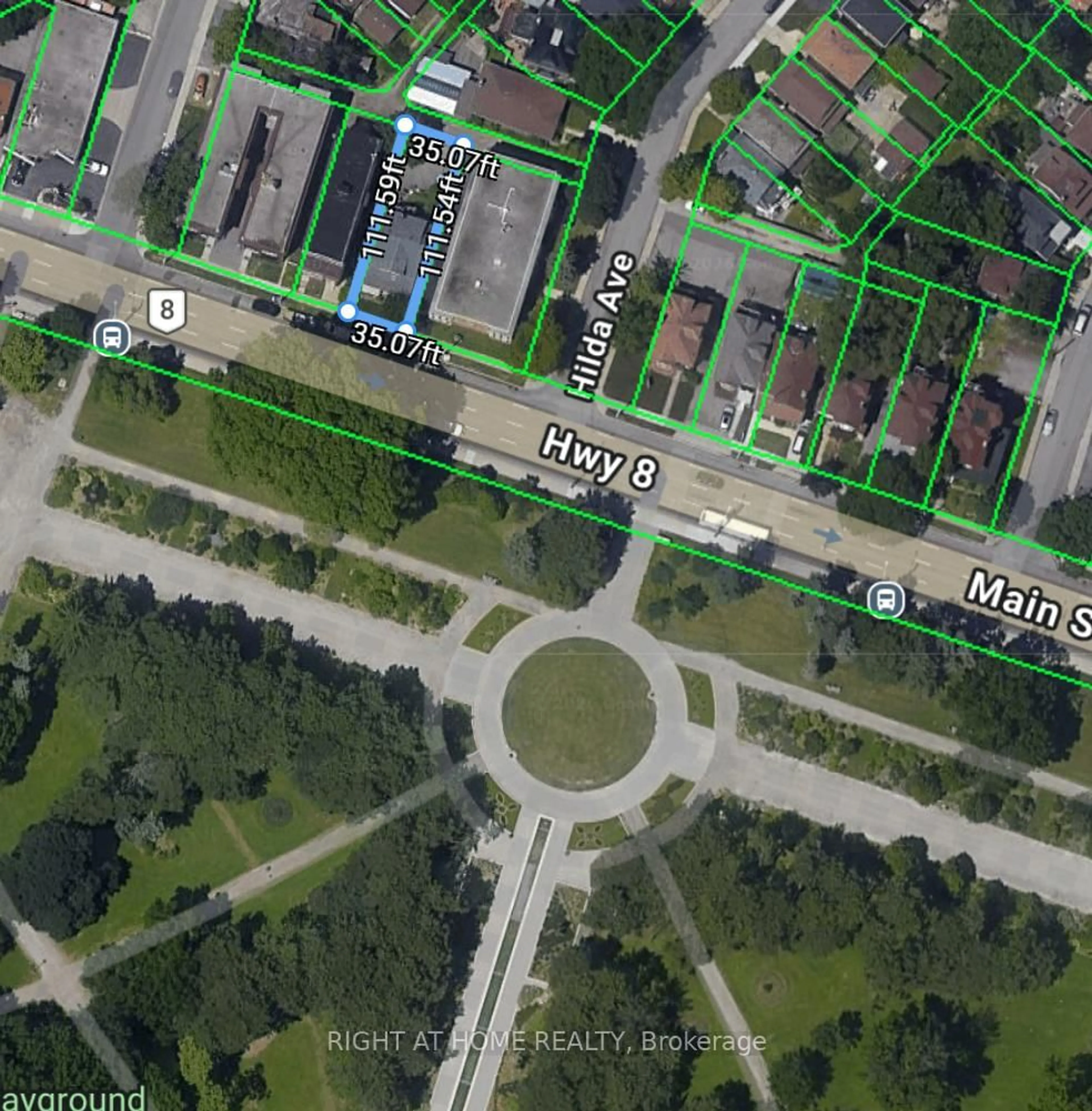 A pic from outside/outdoor area/front of a property/back of a property/a pic from drone, street for 995 Main St, Hamilton Ontario L8M 1N3