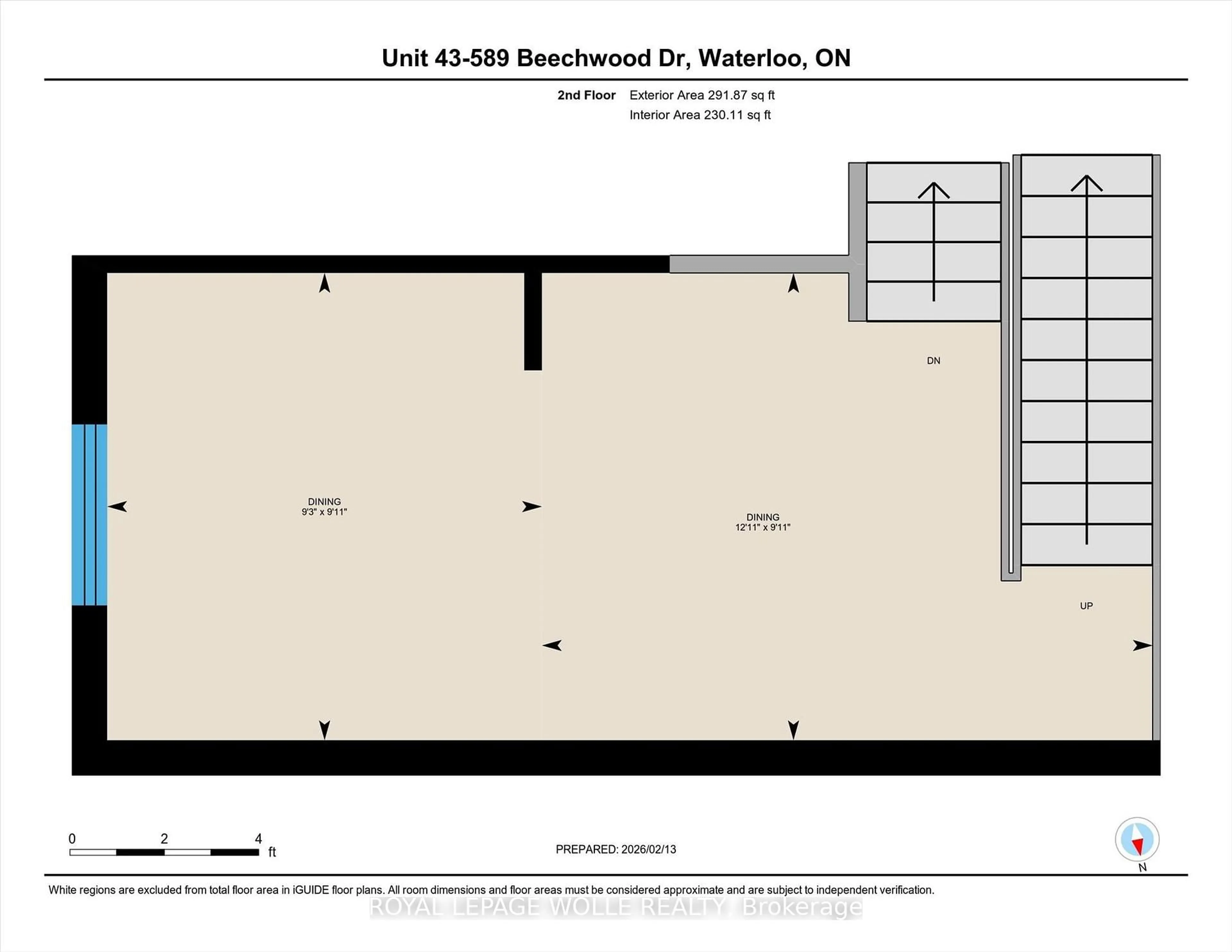 Floor plan for 589 Beechwood Dr #43, Waterloo Ontario N2T 2K9