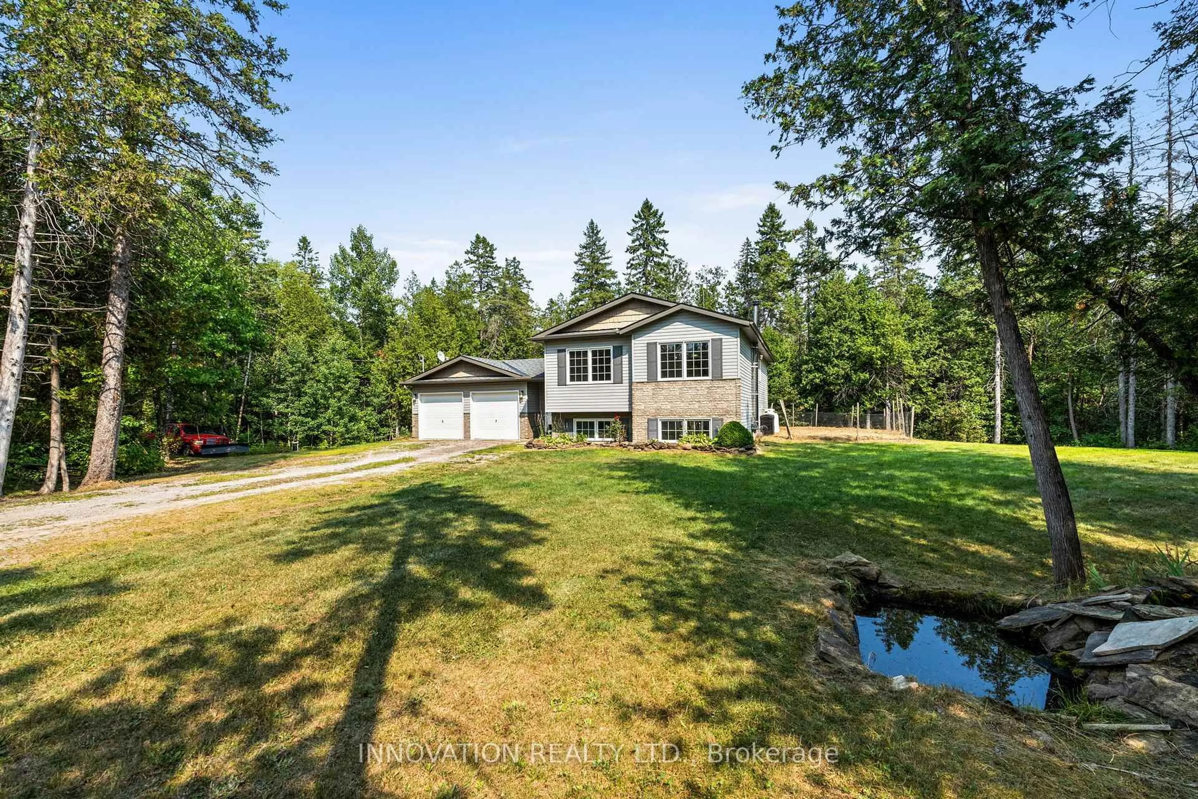 A pic from outside/outdoor area/front of a property/back of a property/a pic from drone, water/lake/river/ocean view for 845 Pinery Rd, Smiths Falls Ontario K7A 4S7