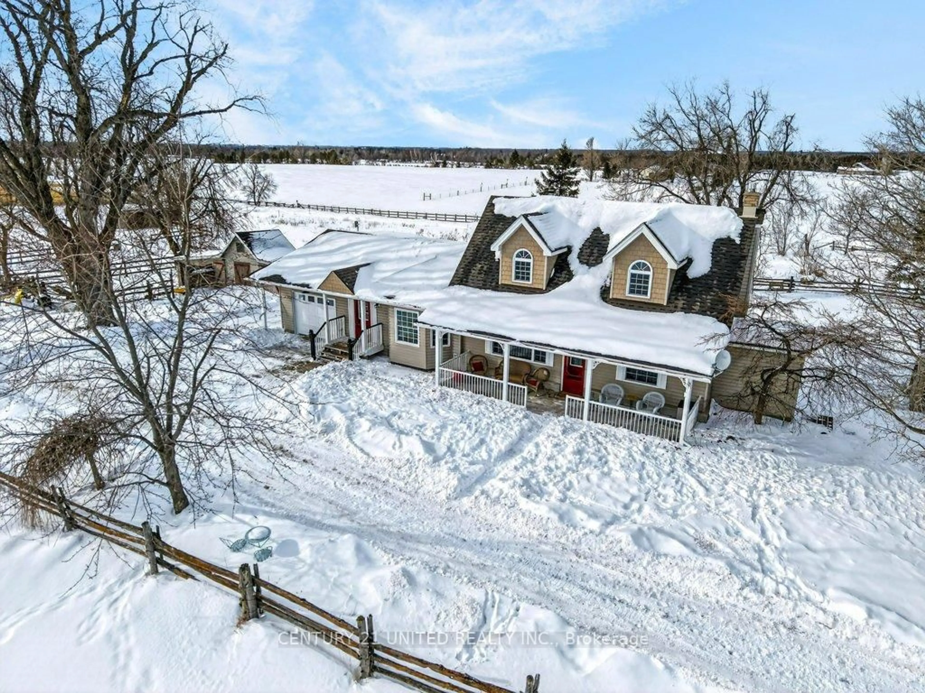 A pic from outside/outdoor area/front of a property/back of a property/a pic from drone, unknown for 1074 First Line, Douro-Dummer Ontario K0L 3A0