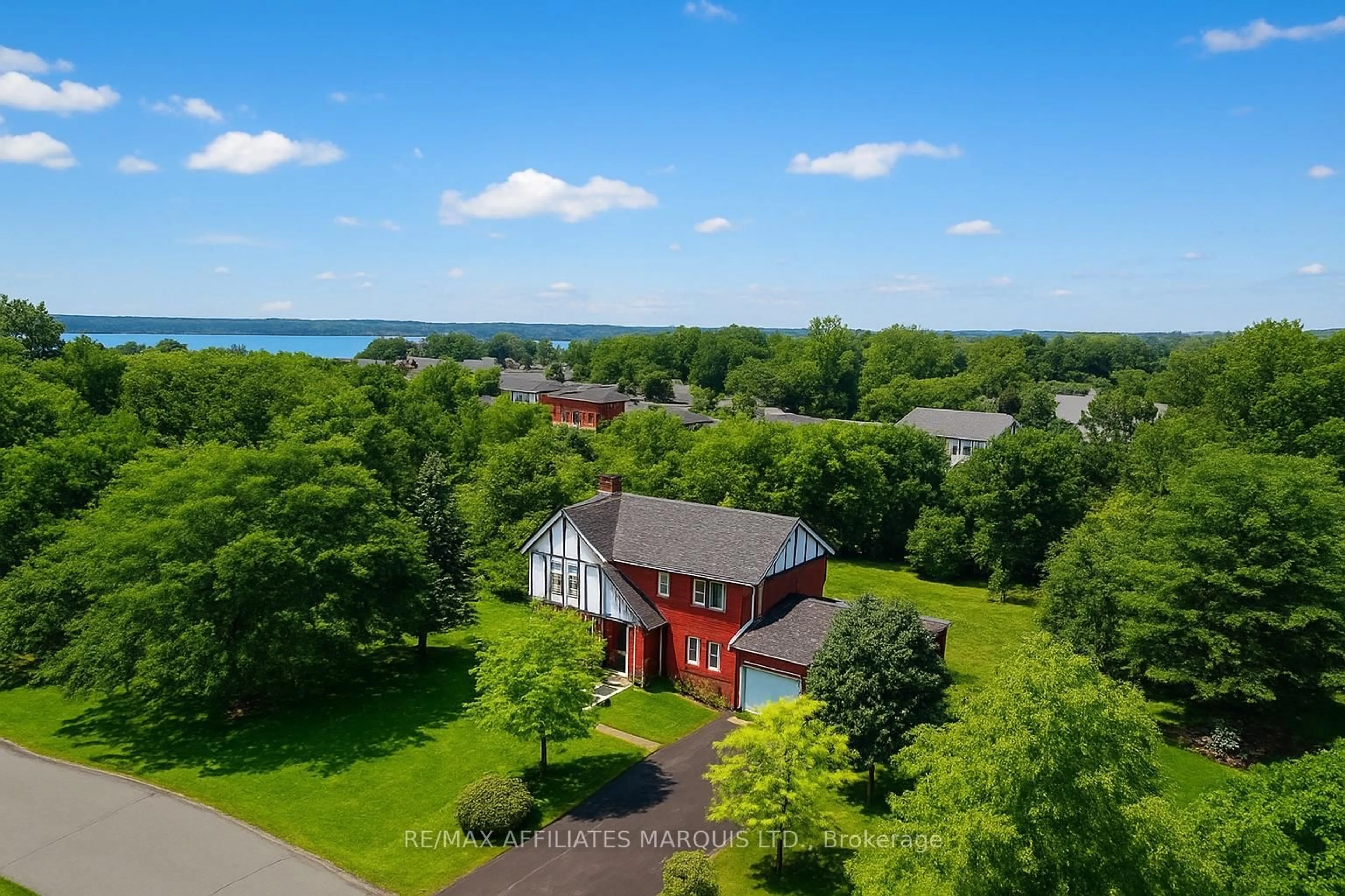 A pic from outside/outdoor area/front of a property/back of a property/a pic from drone, water/lake/river/ocean view for 2 Fairholme Dr, South Dundas Ontario K0C 1X0
