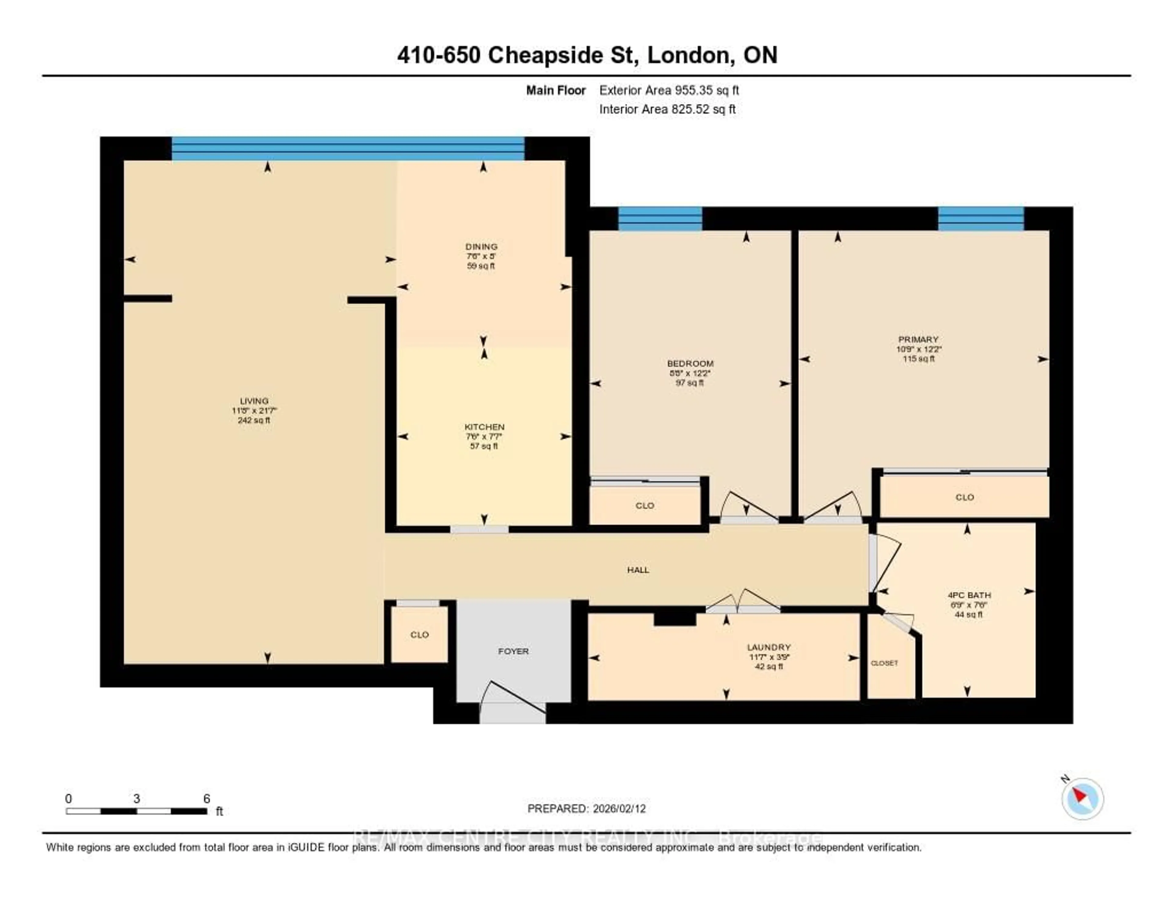 Floor plan for 650 Cheapside St #410, London East Ontario N5Y 5J8