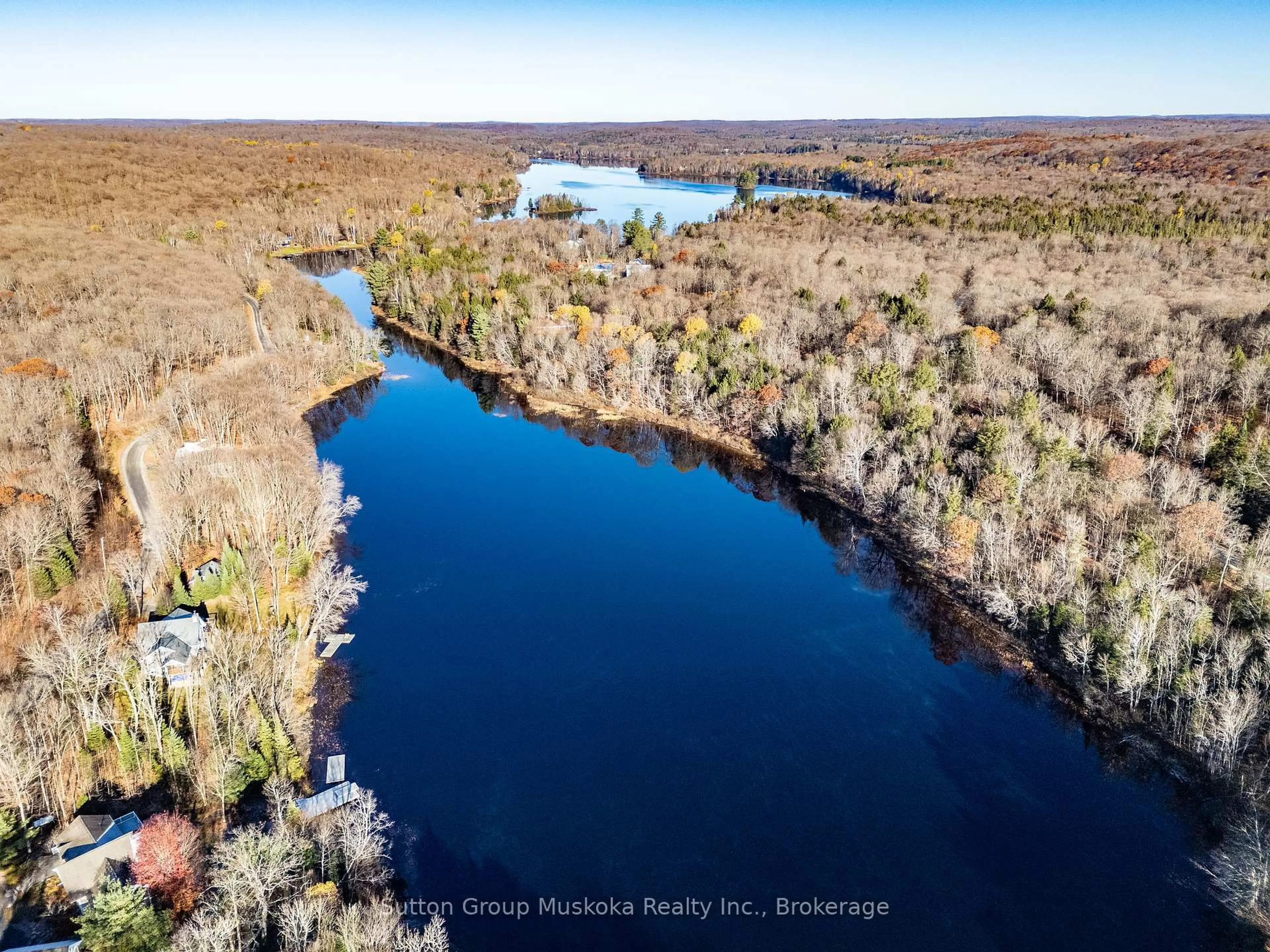 A pic from outside/outdoor area/front of a property/back of a property/a pic from drone, water/lake/river/ocean view for 236 Hoodstown Rd, Huntsville Ontario P1H 2J2